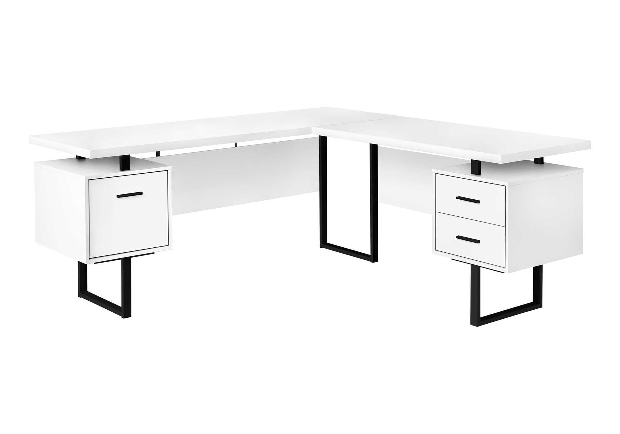 Monarch Specialties I 7616 L-Shaped Computer Desk with Storage Drawers - 70