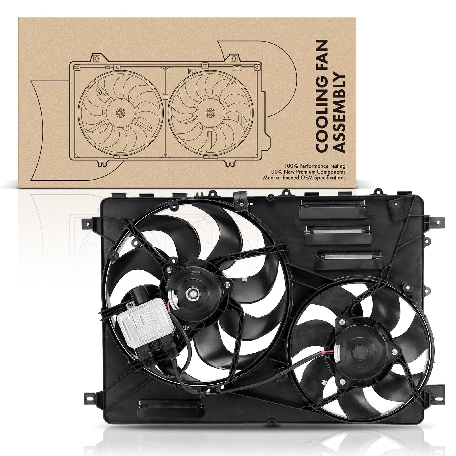 Premium Engine Radiator Cooling Fan Assembly with Controller for Volvo XC60 S60 XC70 S80 V60 V70 (2010-2016 Models) - High-Performance Cooling Solution for Hot Weather & Heavy-Duty Driving