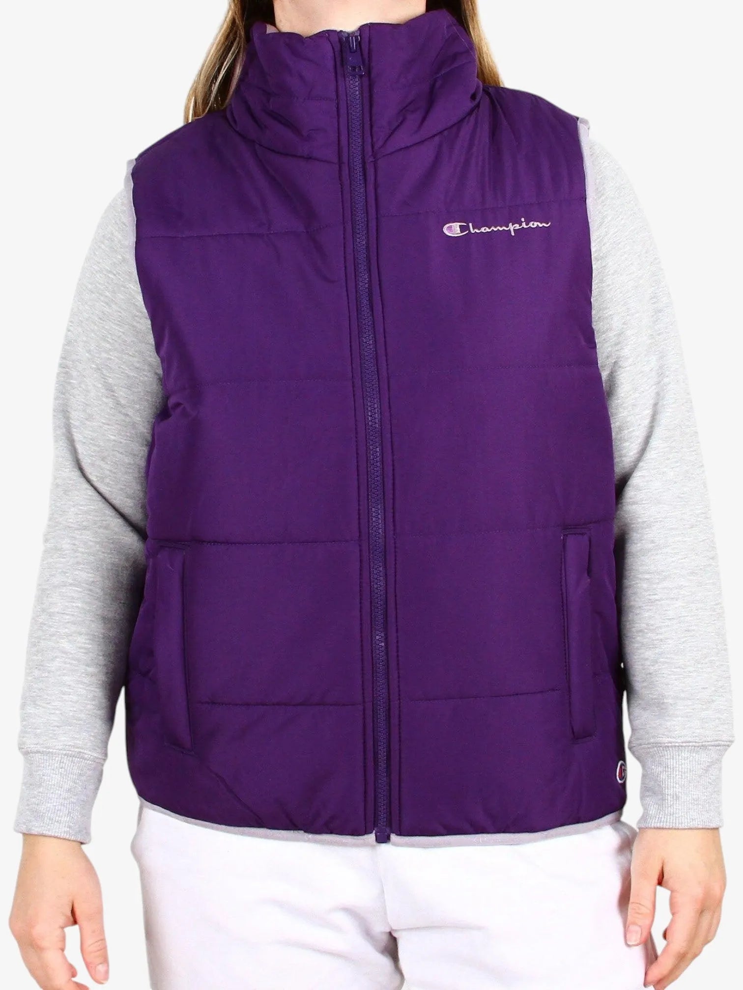 Champion Women's Puffer Vest Violet - Lightweight Warm Winter Jacket for Outdoor Activities & Casual Wear