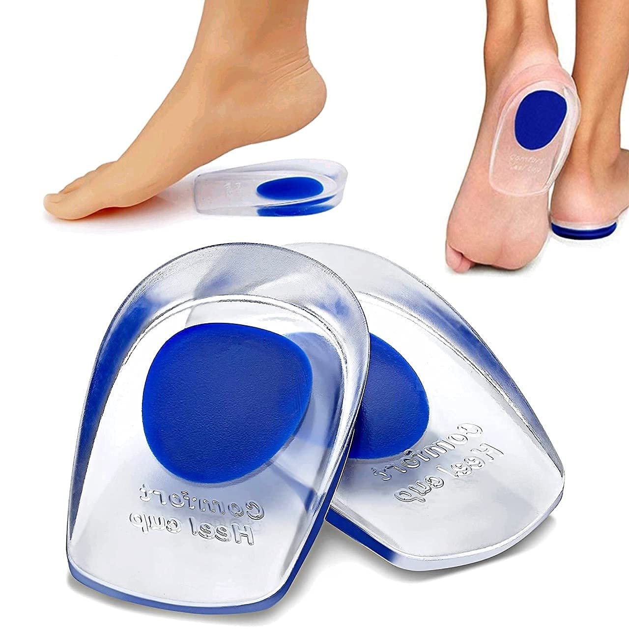 FEXMY Men's & Women's Gel Shoe Insoles - Cushioned Silicone Heel Pads for Pain Relief & Arch Support - Comfortable Inner Soles for Running, Walking, Work & Daily Use
