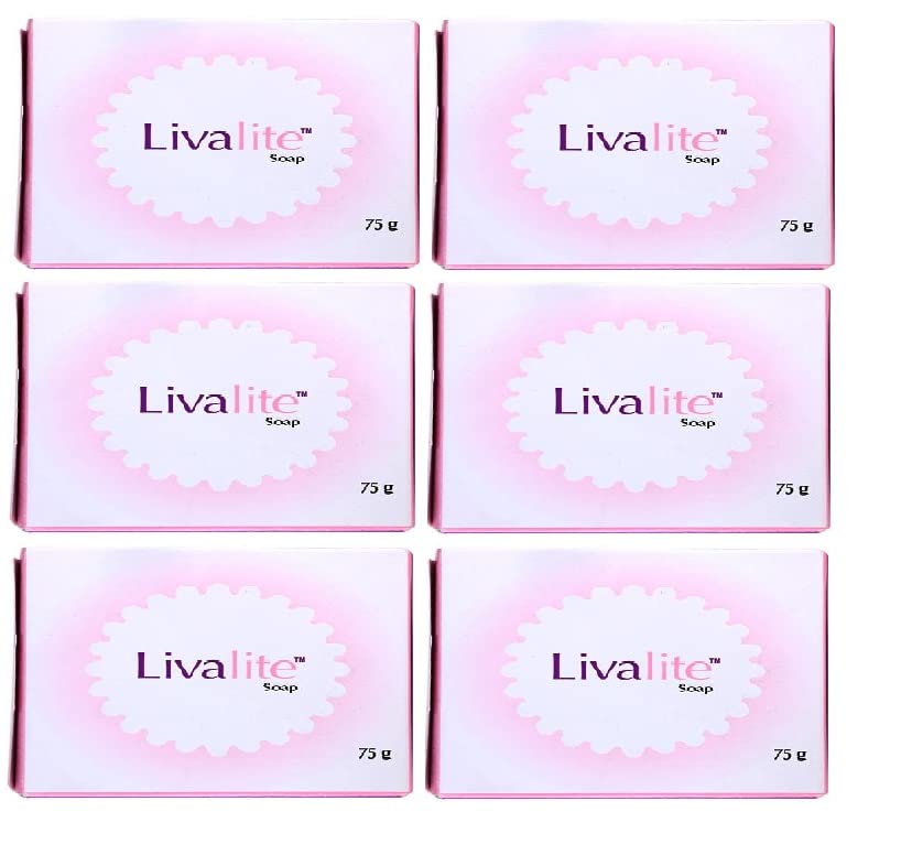 Livalite Fairness Soap - Skin Brightening & Glowing Soap Bar (6 Pack, 75g Each) - Natural Ingredients for Even Skin Tone - Perfect for Daily Face & Body Cleansing