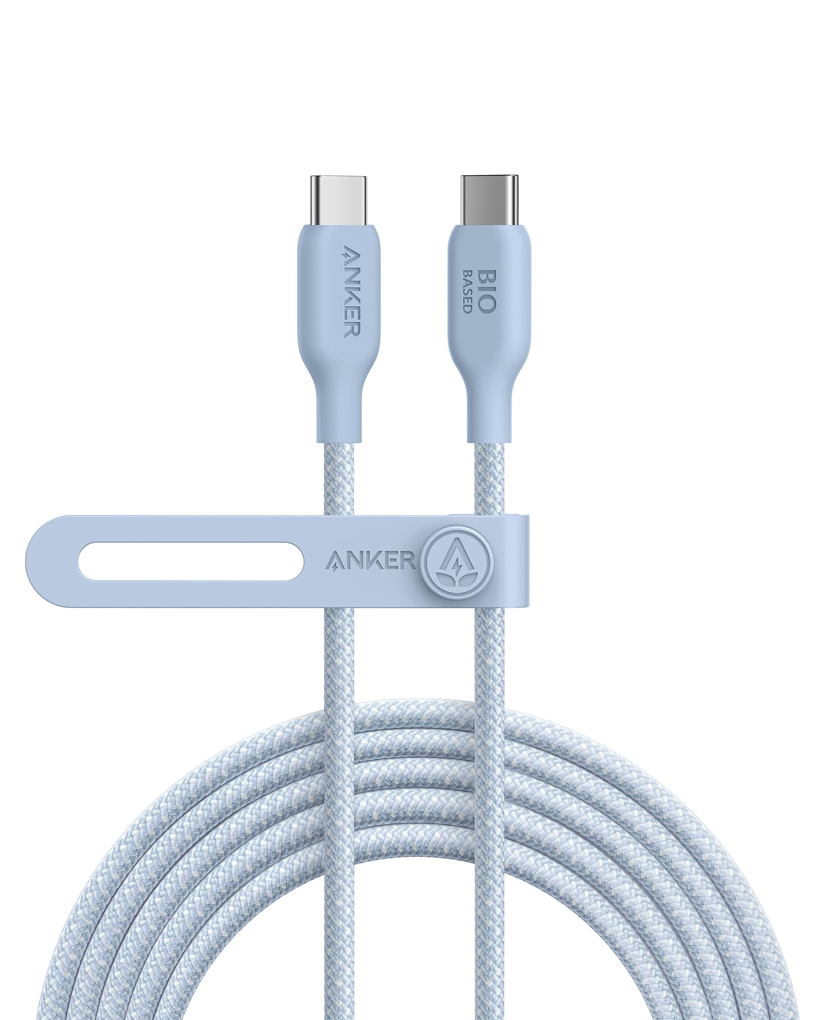 Anker 543 USB C to USB C Cable 240W 10ft Fast Charging Cable - USB 2.0 Nylon Braided Charger Cord for MacBook Pro/iPad Pro/Air 4/Galaxy S22 & More - Durable PD Charging Cable for Home Office Travel (Misty Blue)