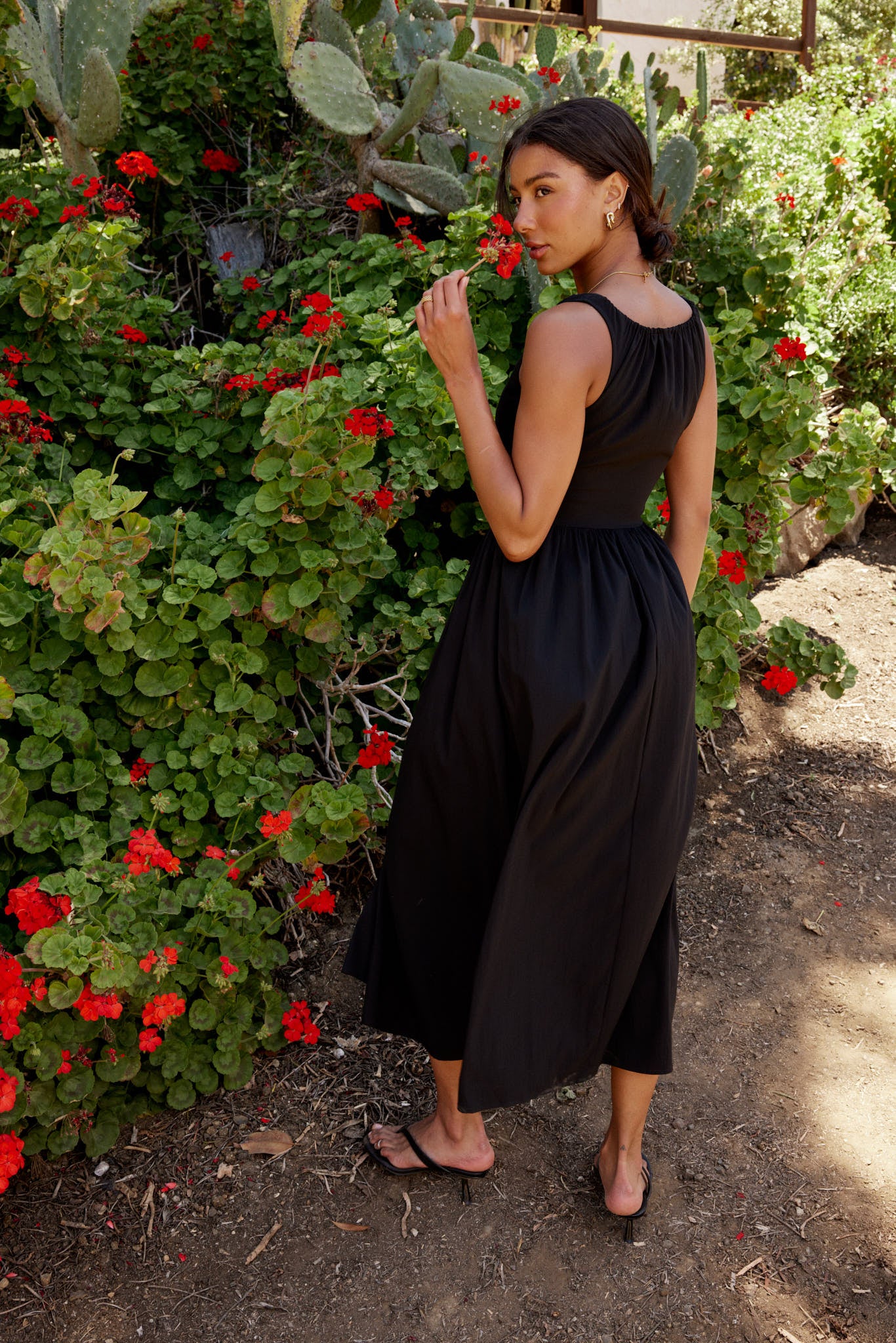 Barrett Midi Dress in Black | Women's Elegant Knee-Length Dress for Work, Party & Special Occasions