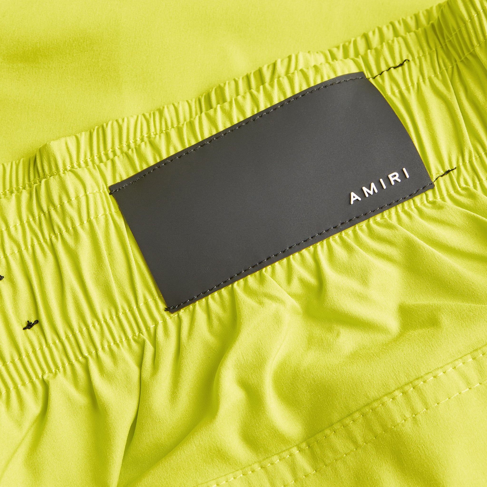 Amiri Men's Swim Shorts with Bar Logo - Quick Dry Swim Trunks for Beach, Pool & Vacation - Lime Green