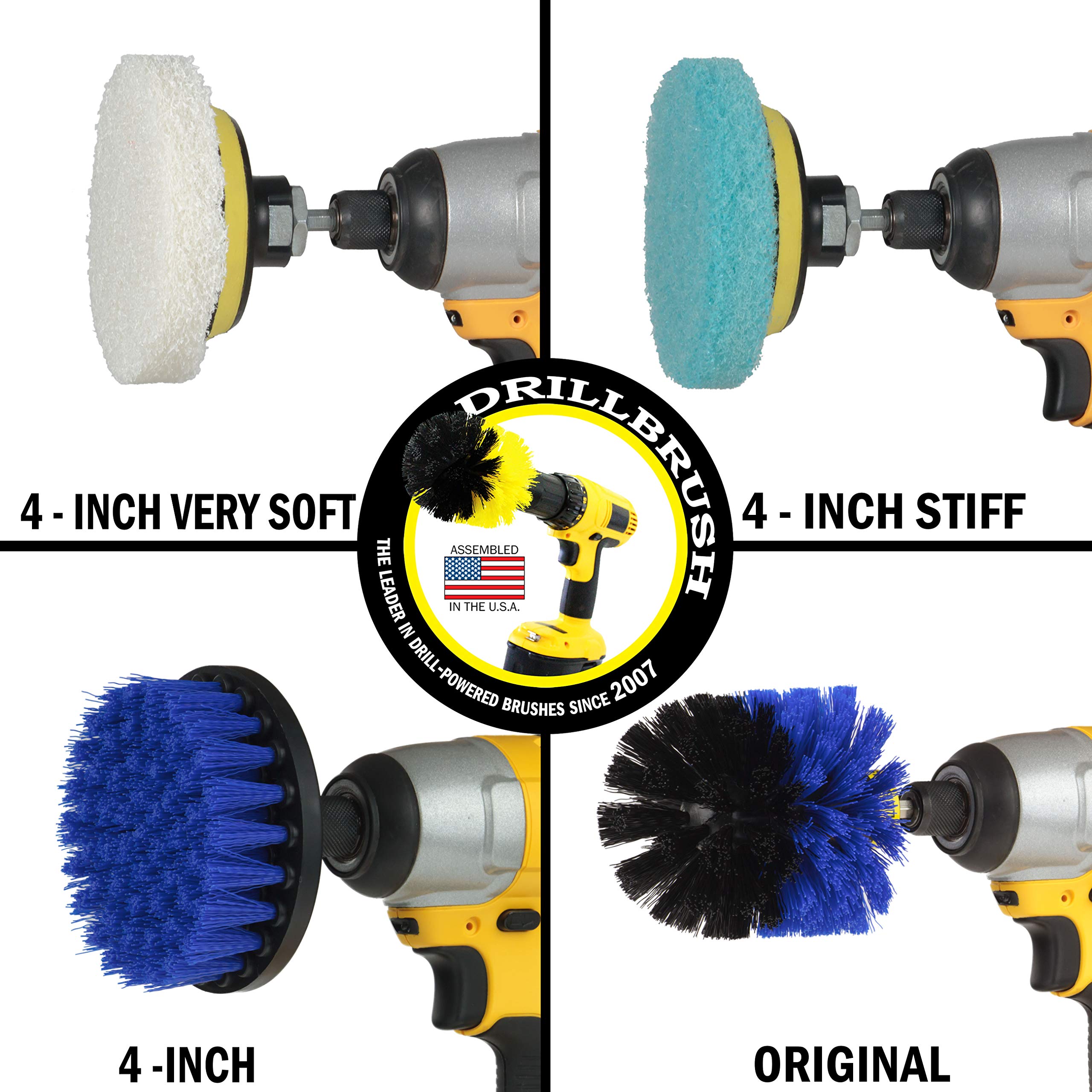 Multi-Purpose Cleaning Kit with Drill Brush & Scouring Pads - All-Purpose Cleaner for Kitchen, Stove, Cooktop, Pots, Oven, Floor & Bathroom - Heavy Duty Scrub Brush for Shower, Bathtub & Tough Stains - Ideal for Deep Cleaning Homes & Commercial Spaces