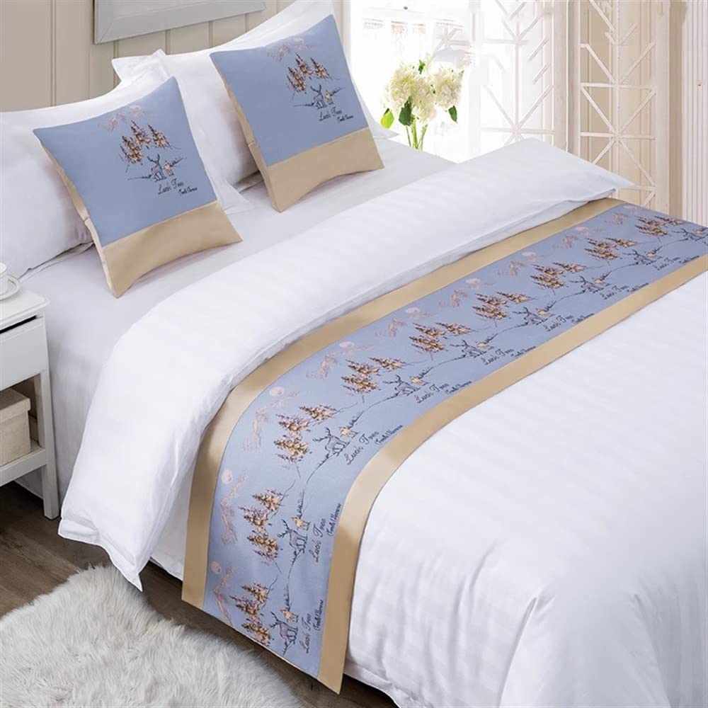 Luxury Jacquard Cotton Linen Bed Runner Scarf - King Size Hotel Bedding Coverlet for Elegant Home Decor | Perfect as Bedspread, Throw Blanket or Cushion Cover (Color 4, Cushion Cover*1) - Ideal for Master Bedrooms, Guest Rooms & Boutique Hotels