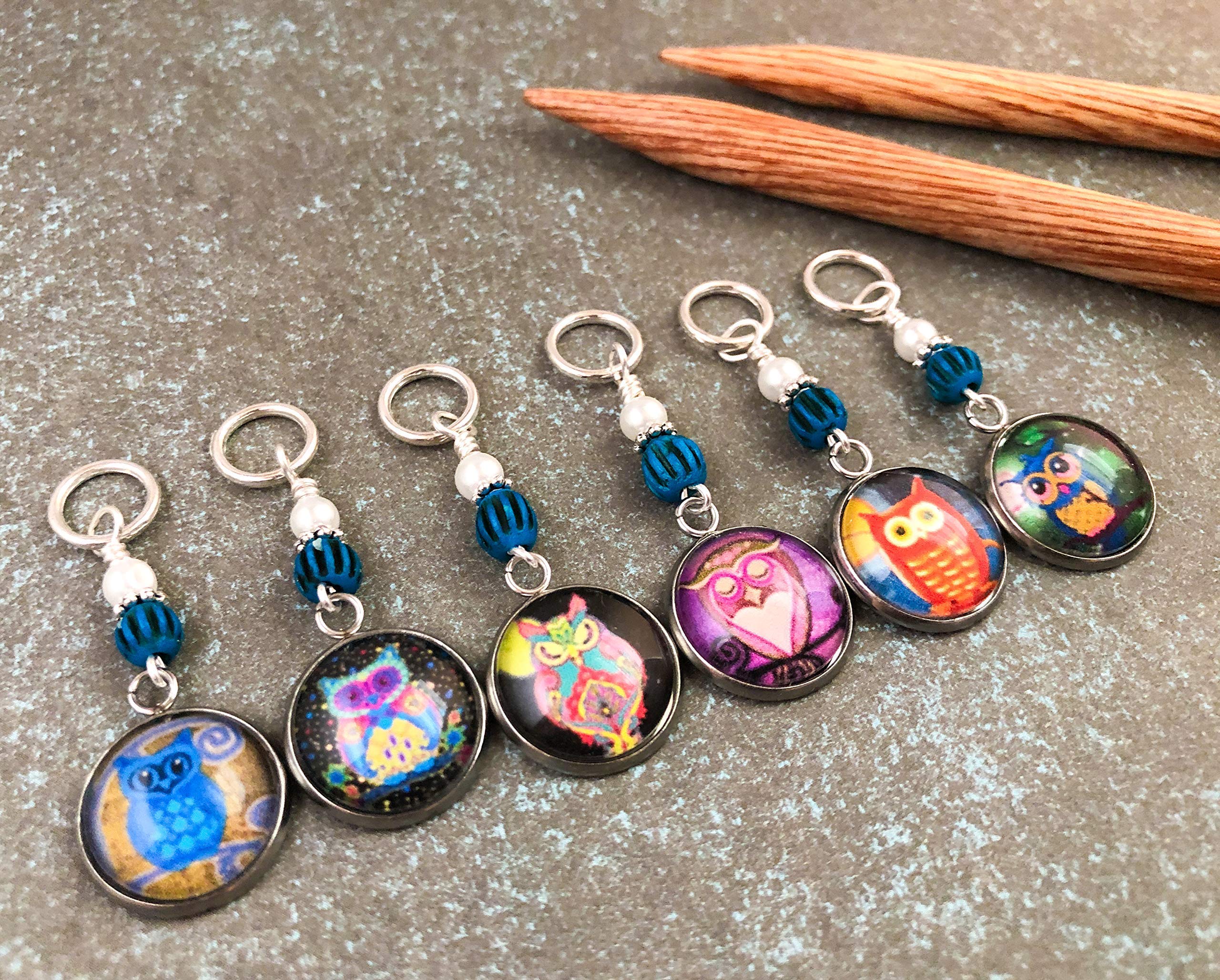 Owl Stitch Markers for Knitting & Crochet - Cute Handmade Knitting Accessories - Perfect Gift for Knitters - Great for Counting Stitches & Marking Rows in DIY Yarn Projects