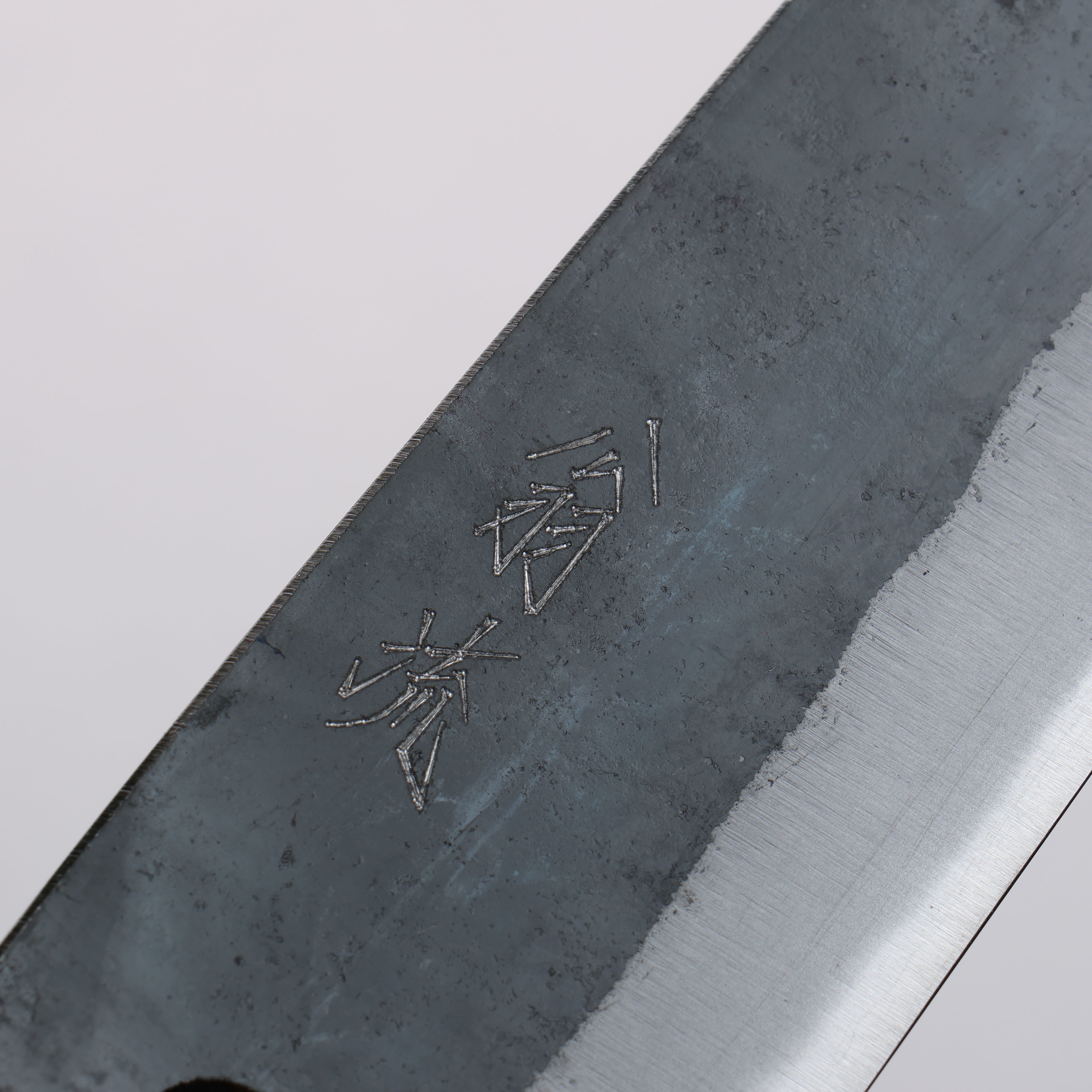 Premium Oul Blue Steel No.2 Black Finished Bunka Knife 170mm with Oak Handle - Japanese Kitchen Knife for Slicing, Dicing & Precision Cooking