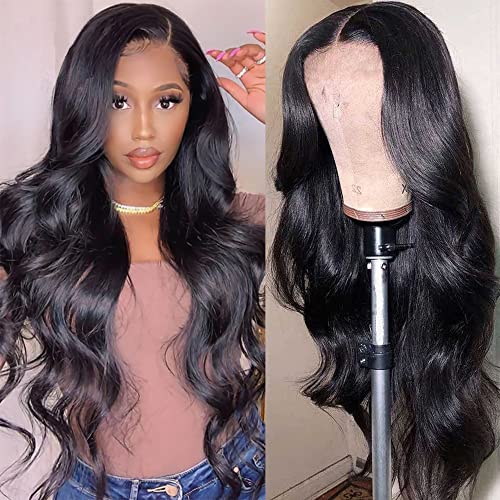 13x4 Lace Front Wigs Human Hair - Brazilian Remy Body Wave Glueless Wig for Black Women | Pre-Plucked Short Bob with Baby Hair | 8 Inch Natural Color 150% Density Wig - Perfect for Daily Wear, Parties & Special Occasions