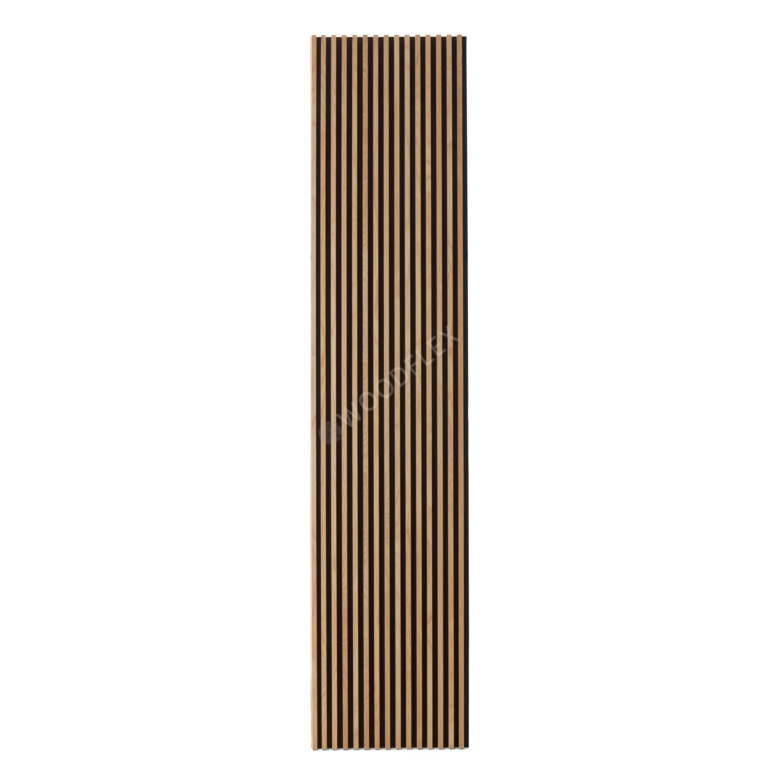 WOODFLEX Flexible Acoustic Battened Wood Slat Panel - 3-Sided Full Wrap Oak Veneer - 2700mm x 600mm - Soundproof Wall Paneling for Home Theater, Office & Studio