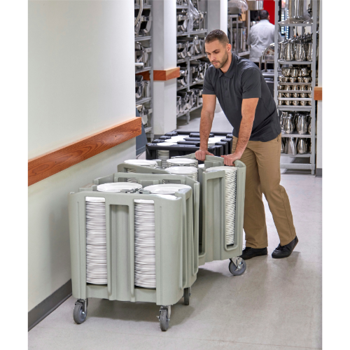 Cambro ADSC480 S Series Dish Caddy - Holds 4 to 12 Round Dishes (4 Towers, Speckled Grey) - Perfect for Restaurants, Catering & Commercial Dish Storage