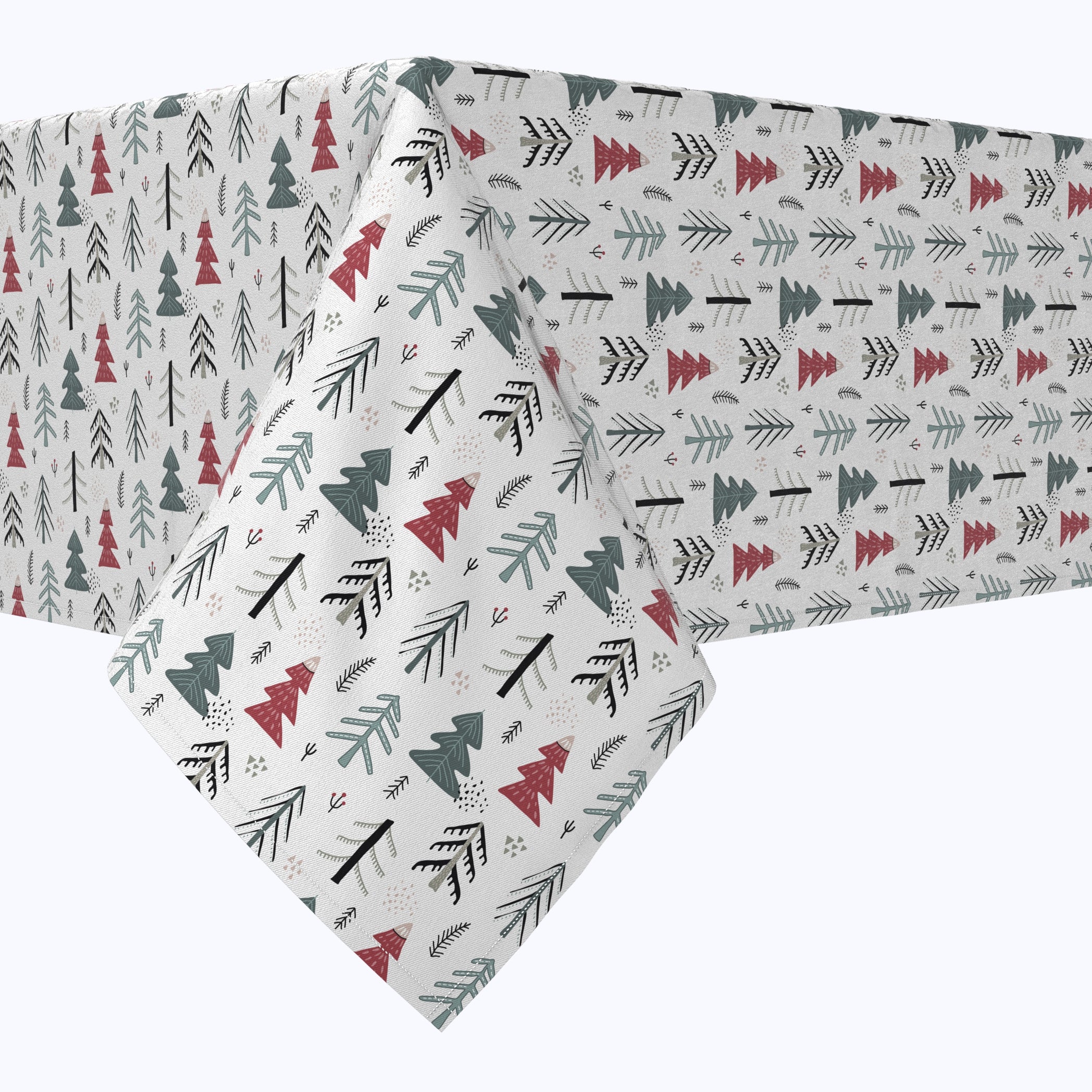Christmas Tree Doodle Cotton Squares - Holiday Themed Cotton Fabric Squares for DIY Crafts, Quilting, and Scrapbooking - Perfect for Christmas Decorations and Handmade Gifts