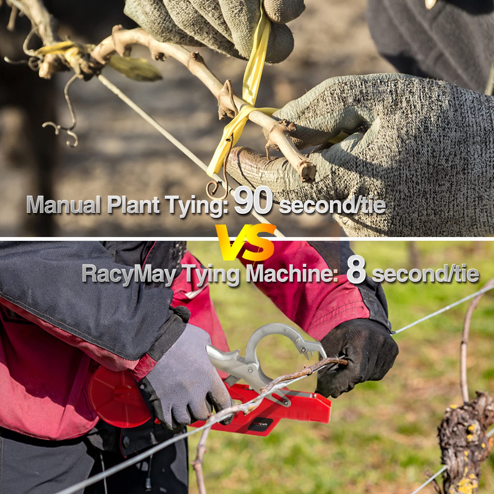 Professional Electric Plant Tying Machine for Vineyards - Eco-Friendly Kraft Cable Ties for Grapes, Tomatoes & Vining Vegetables | Durable Plant Binding Tool for Commercial Farming & Home Gardens