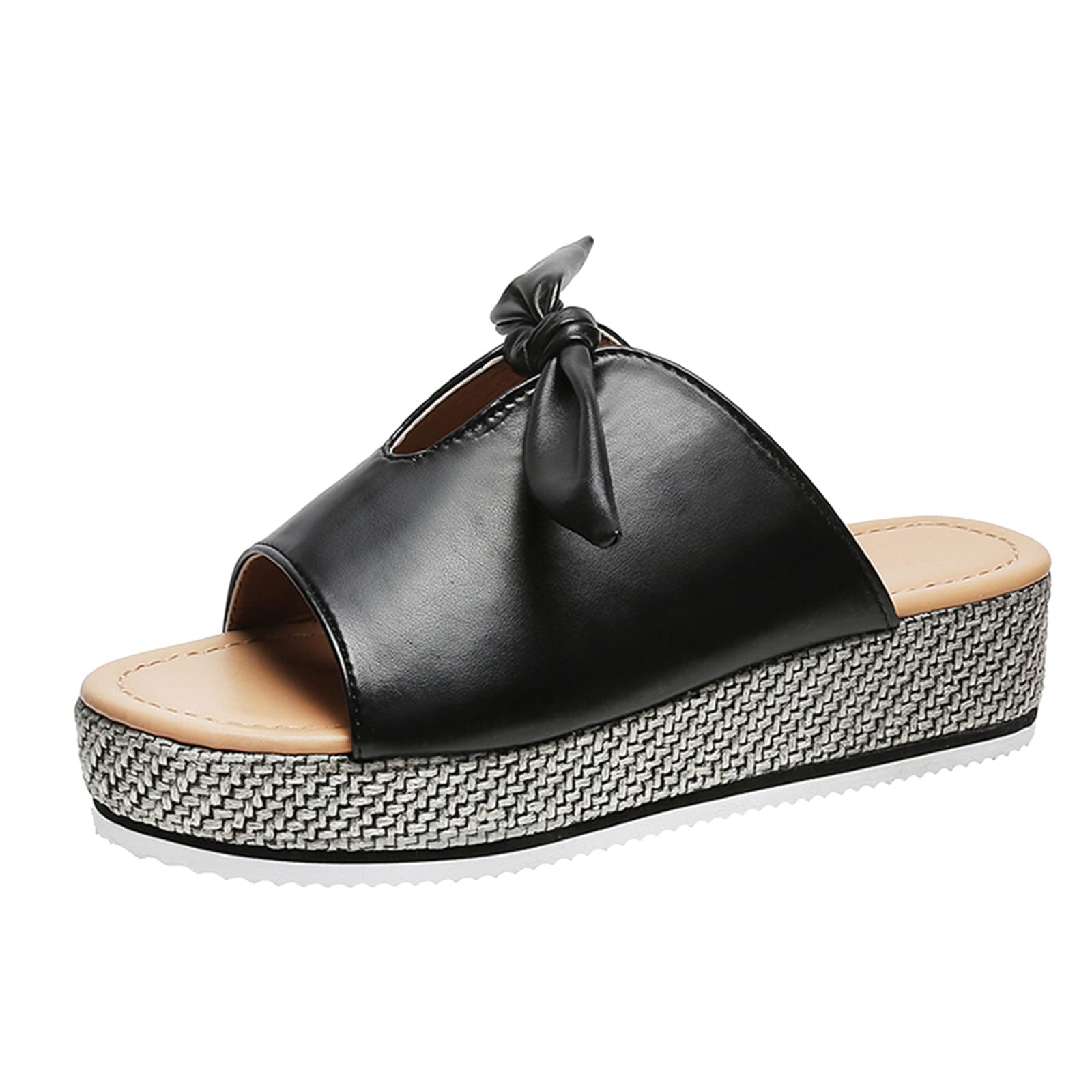 Women's Comfortable Wedge Sandals with Breathable Weave Design - Casual Platform Heels, Slip-On Peep Toe Summer Sandals for Beach, Vacation & Everyday Wear