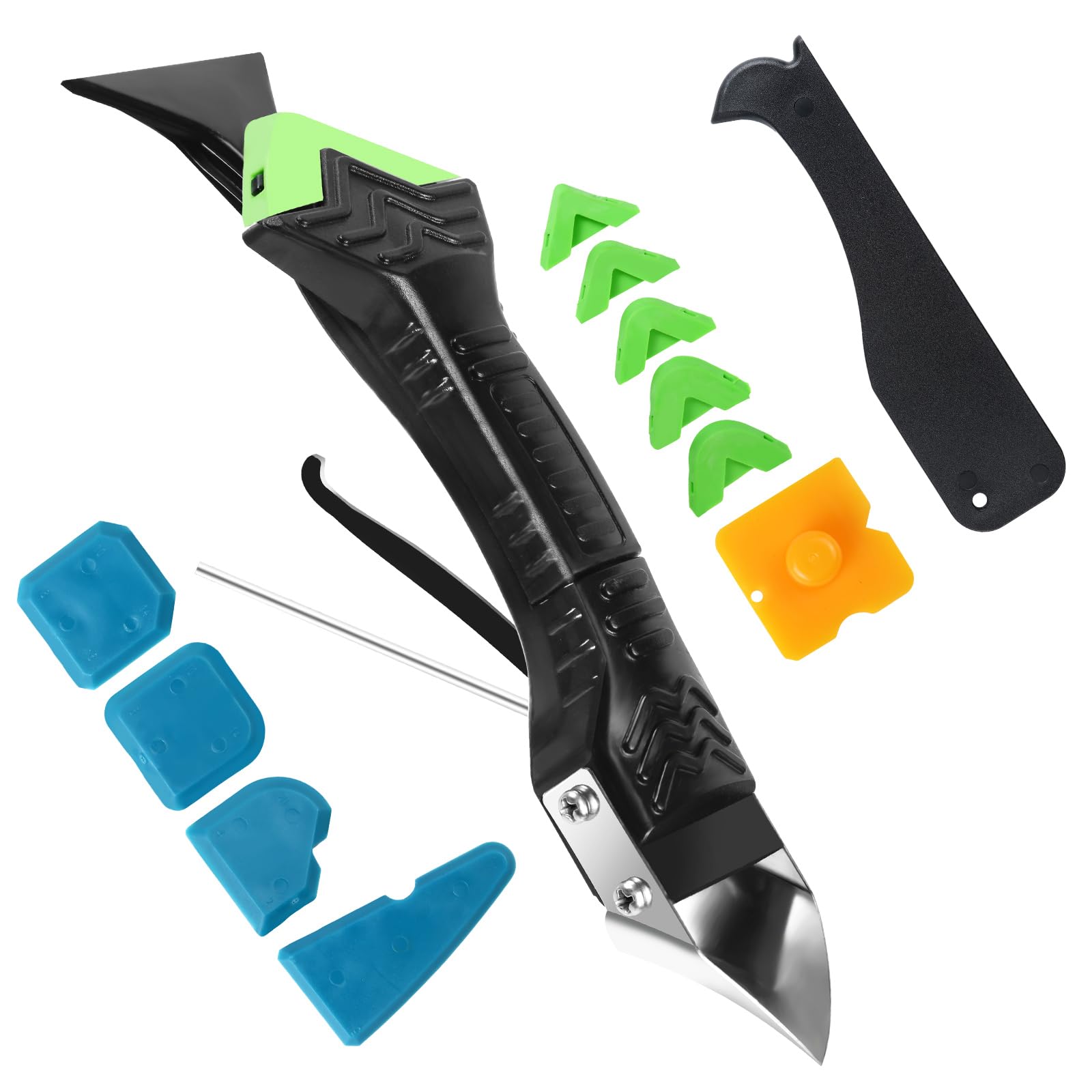 5-in-1 Silicone Caulking Tool Kit with Grout Scraper & Adhesive Remover - Professional Sealant Removal & Seam Repair Tools for Kitchen, Bathroom, Tile & Home Improvement Projects