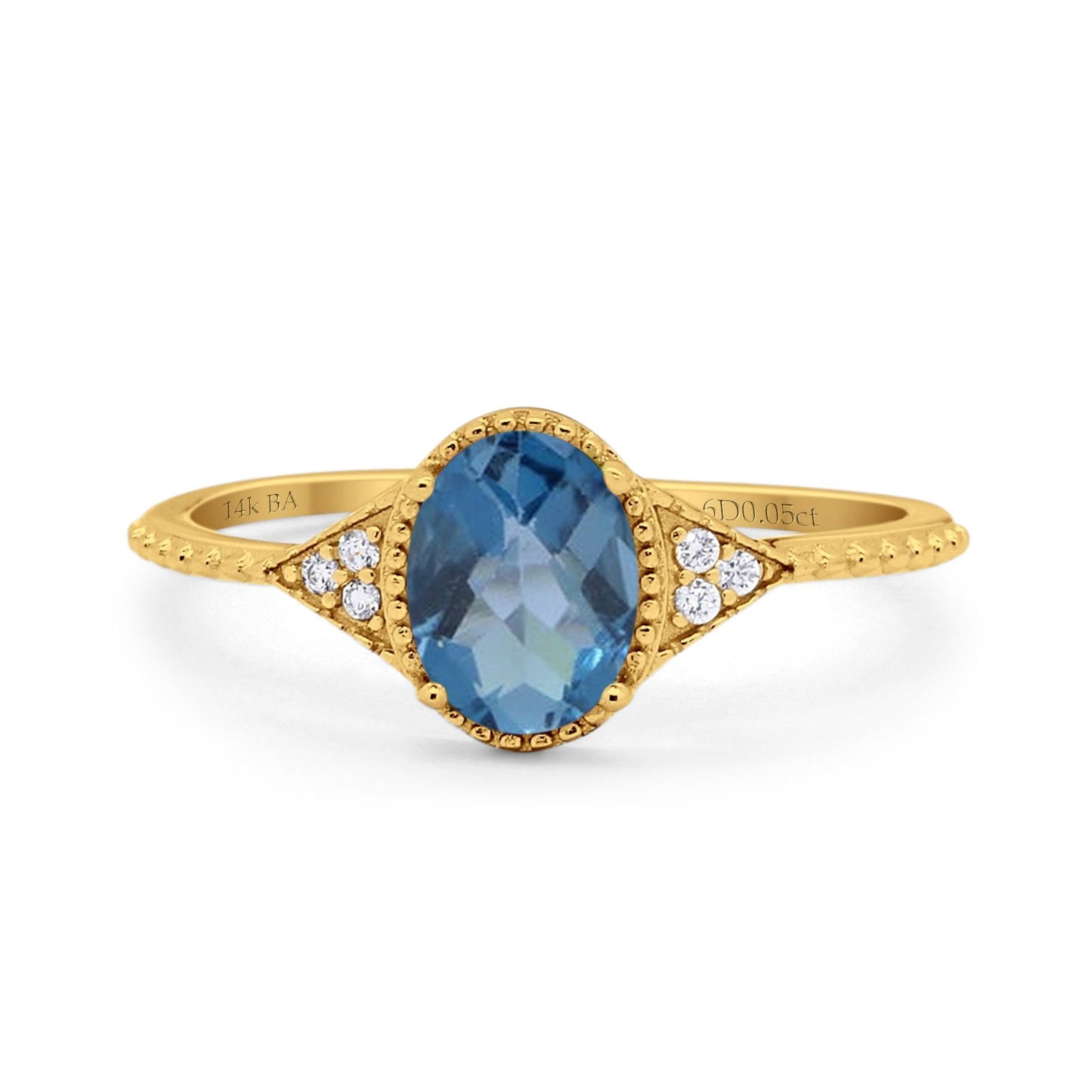 14K Gold 1.26ct Oval Art Deco 8mmx6mm G SI Diamond Engagement Ring for Women - Vintage Inspired Wedding Band, Anniversary Gift, Proposal Jewelry (Perfect for Bridal Sets & Special Occasions)