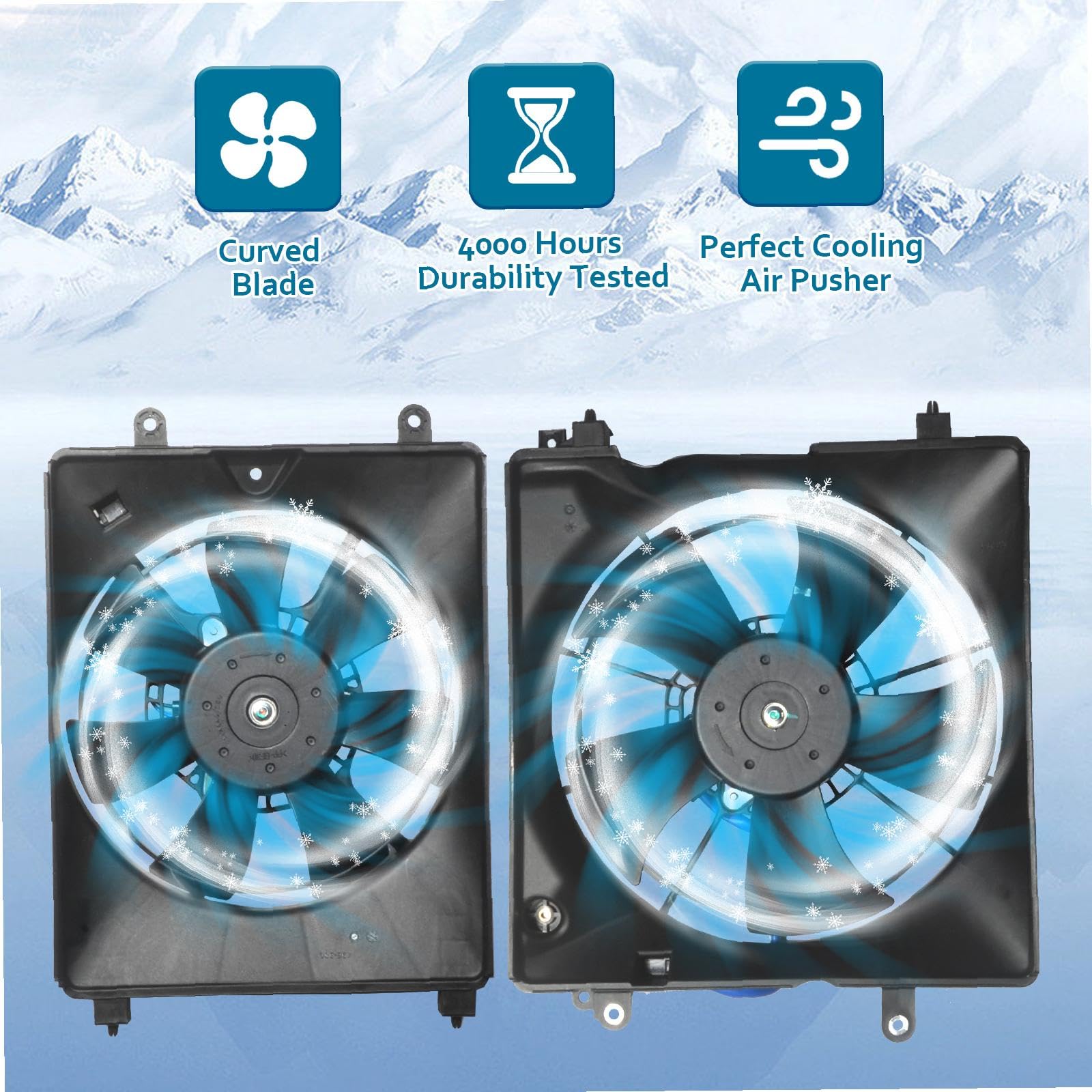 12V Electric Engine Radiator Cooling Fan Assembly Compatible with Honda Civic 2012-2015 & Acura ILX 2013-2015 - High Performance Automotive Cooling System Replacement Part for Engine Overheating Prevention