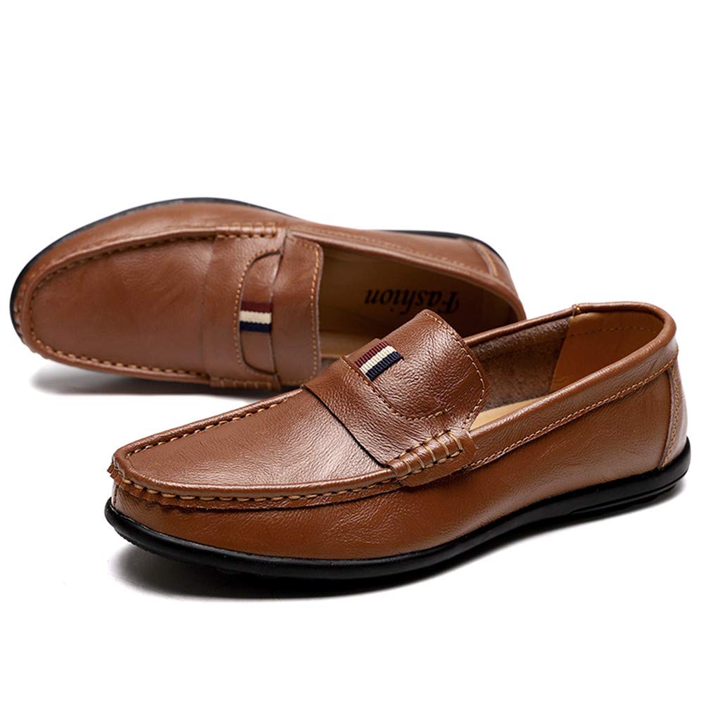 Premium Men's Leather Loafers - Comfortable Slip-On Moccasins for Walking, Business & Driving | Non-Slip Casual Shoes for Office, Travel & Everyday Wear
