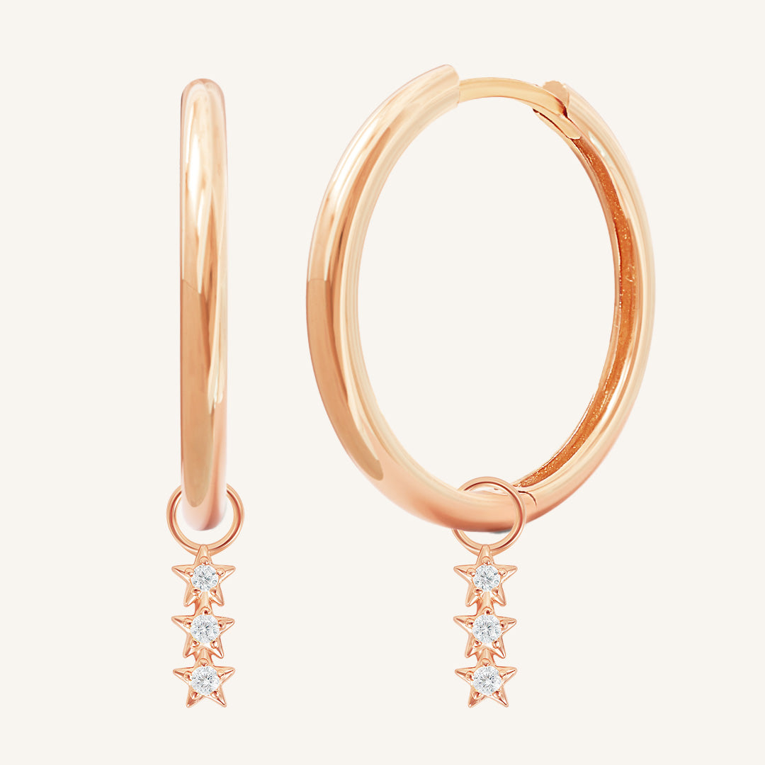 Constellation Charm Hoop Earrings - Zodiac Star Sign Jewelry for Women - Perfect for Gifts, Daily Wear & Special Occasions
