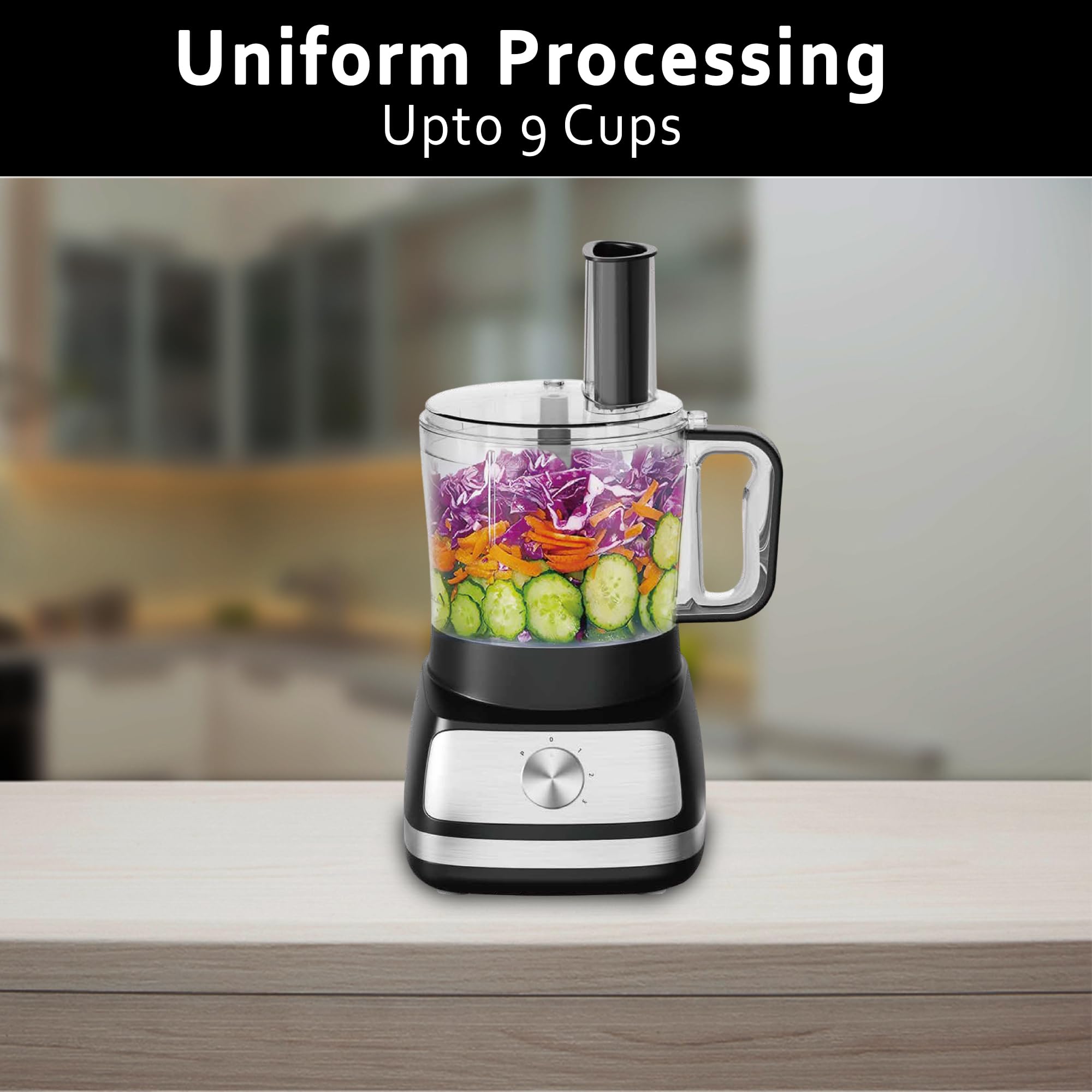 EMB IronBlade Series 5-in-1 Food Processor - 1.5L Capacity, 4-Speed Control for Slicing, Shredding, Chopping & Kneading - Perfect for Meal Prep, Baking & Healthy Cooking