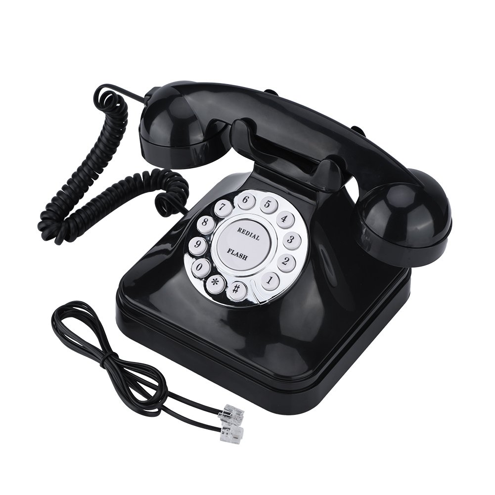 Salaty Multi-Function Black Landline Phone for Home, Office, and Vintage Decoration