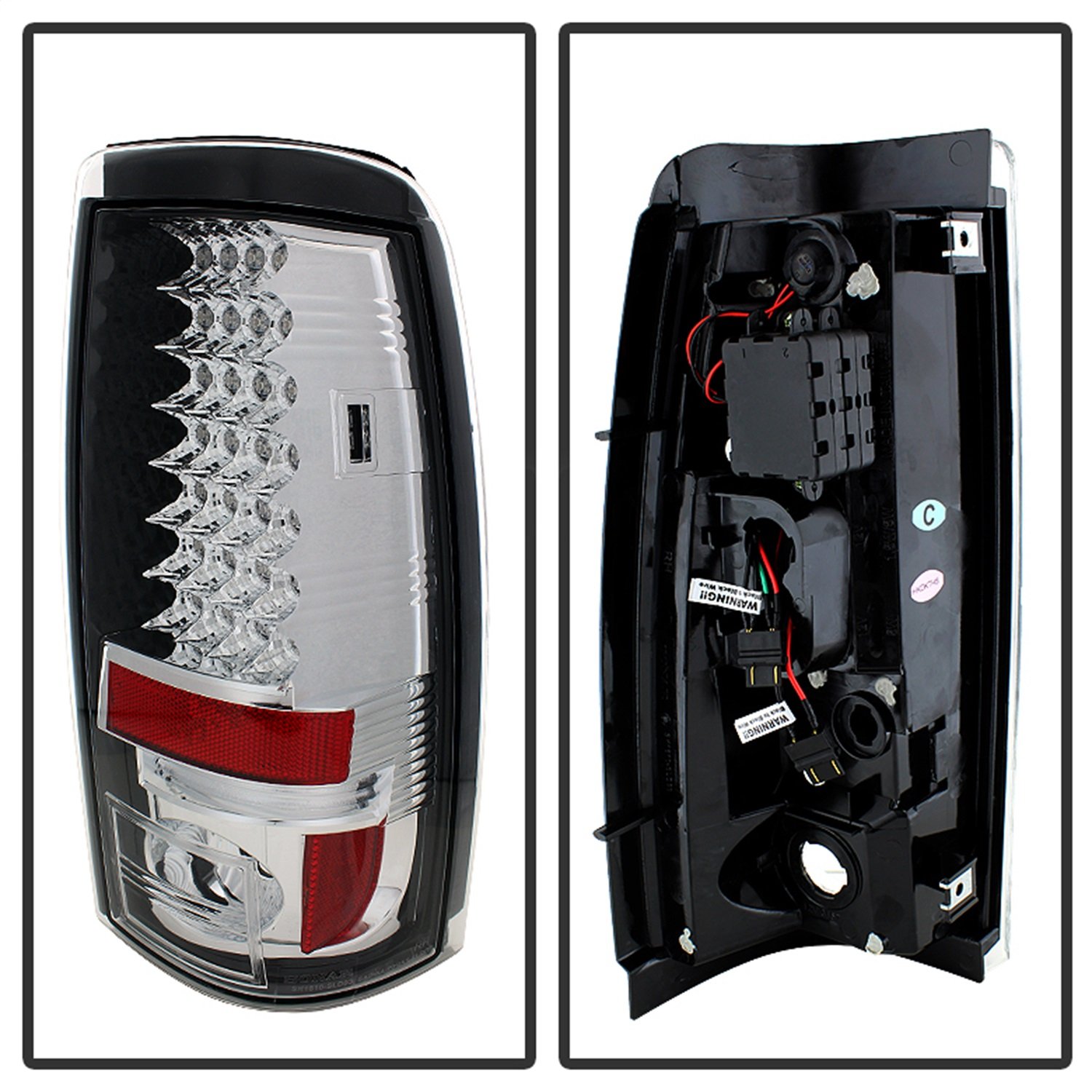 Spyder Auto 5001733 LED Tail Lights Chrome Clear - High Visibility Brake Lights for Cars, Trucks & SUVs