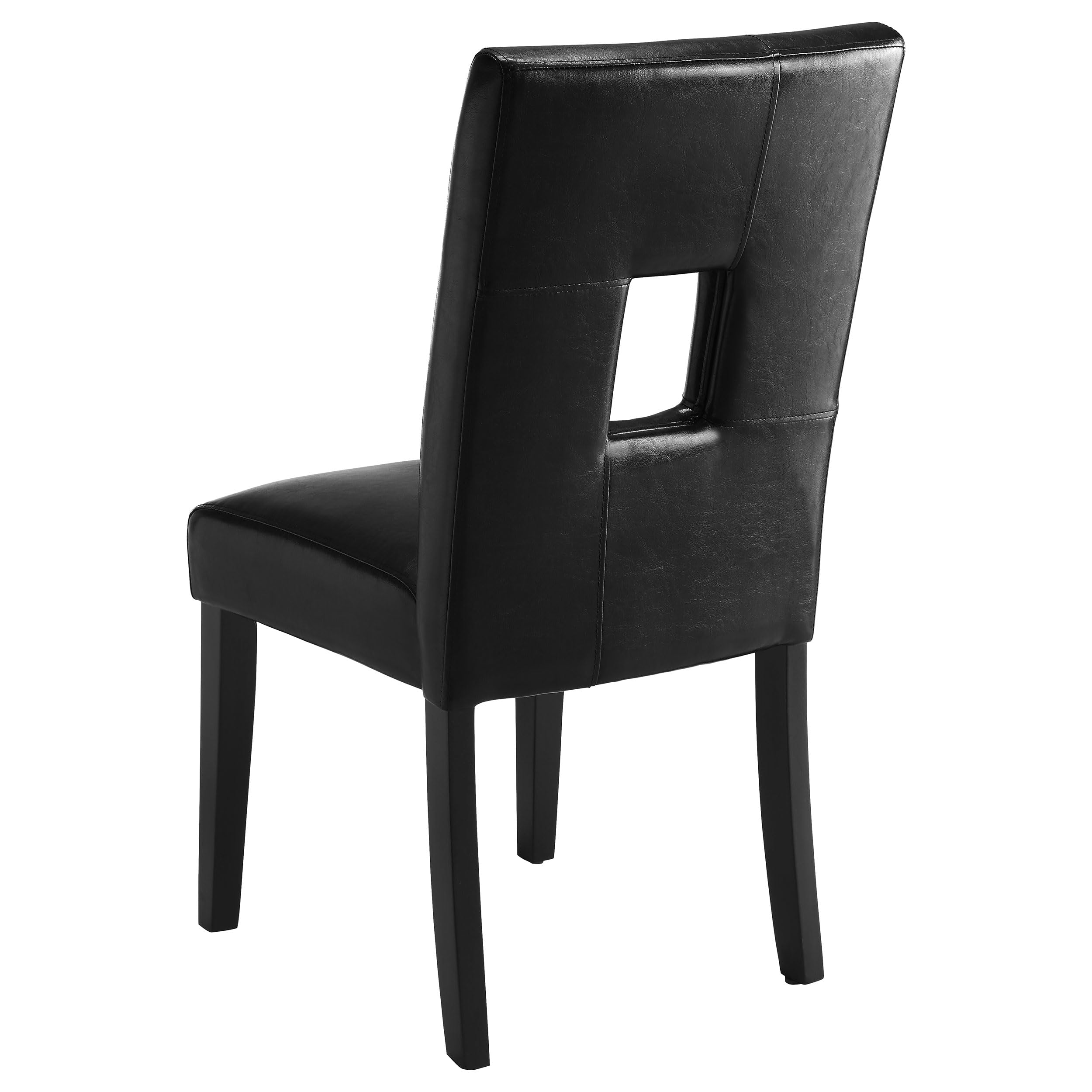 Coaster Newbridge Set of 2 Upholstered Dining Chairs in Black - Modern Kitchen & Dining Room Furniture for Home Decor