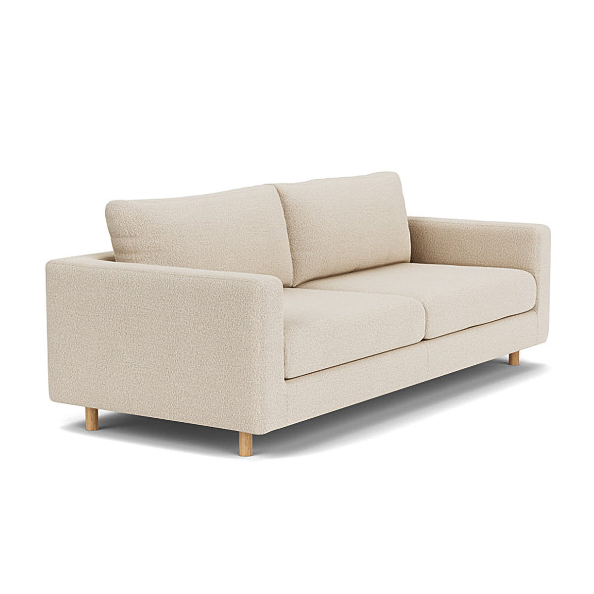 Modern Dylan Boucle 3-Seater Sofa - Soft Chenille Fabric Upholstered Couch for Living Room, Lounge & Office - Comfortable Mid-Century Design with Sturdy Wooden Legs