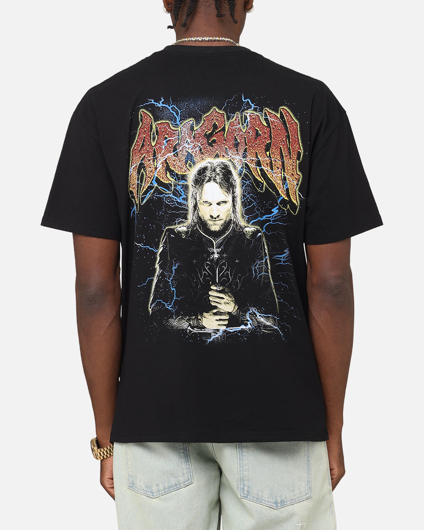 The Lord of the Rings Aragorn Heavy Cotton T-Shirt | American Thrift | Black Graphic Tee for Men | Perfect for Cosplay, Movie Nights & Fantasy Fans