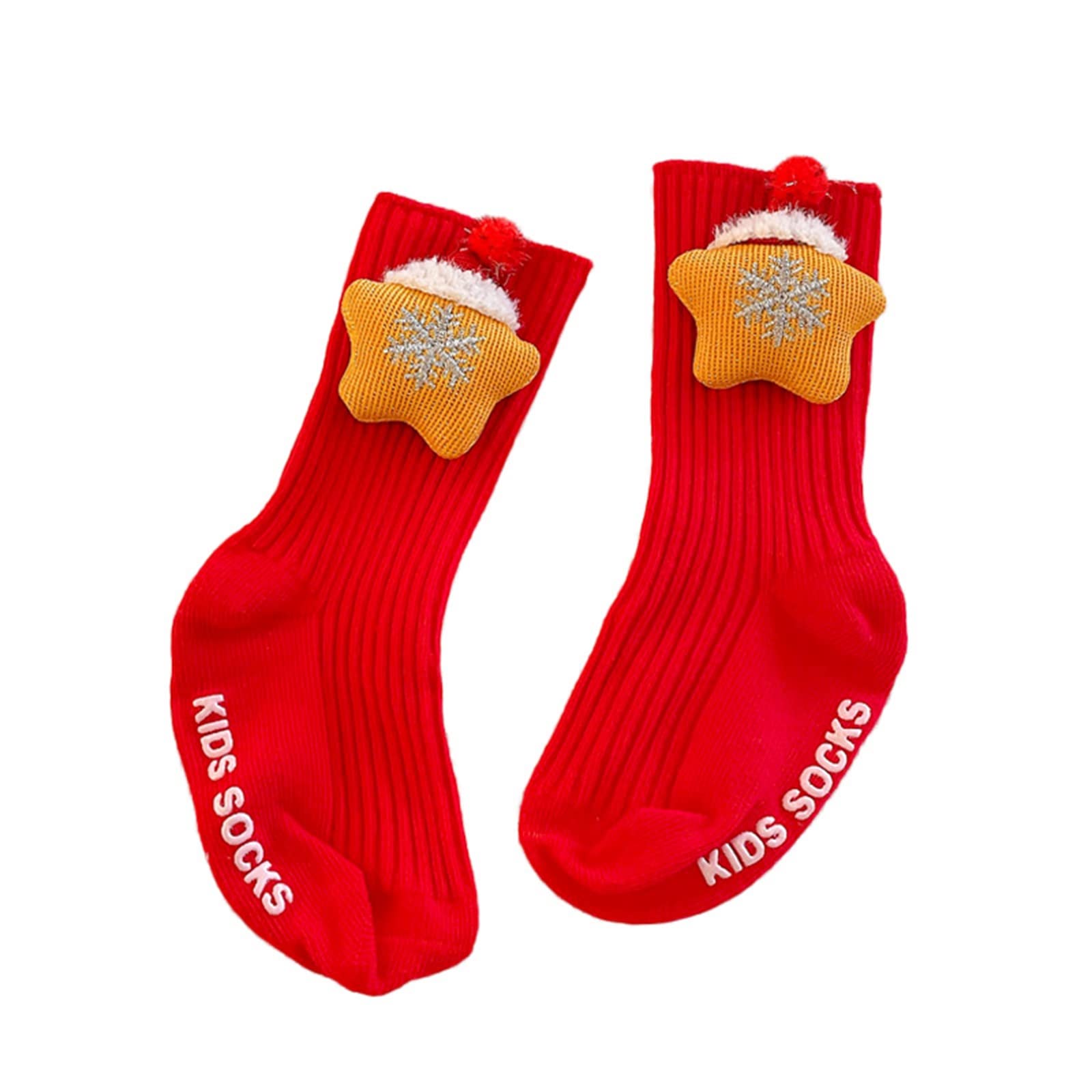Kaenwang Kids Christmas Socks - Unisex Baby Cotton Knit Socks with Cute Holiday Decorations | Festive Xmas Gift for Boys & Girls | Perfect for Holiday Parties, Family Gatherings & Christmas Morning