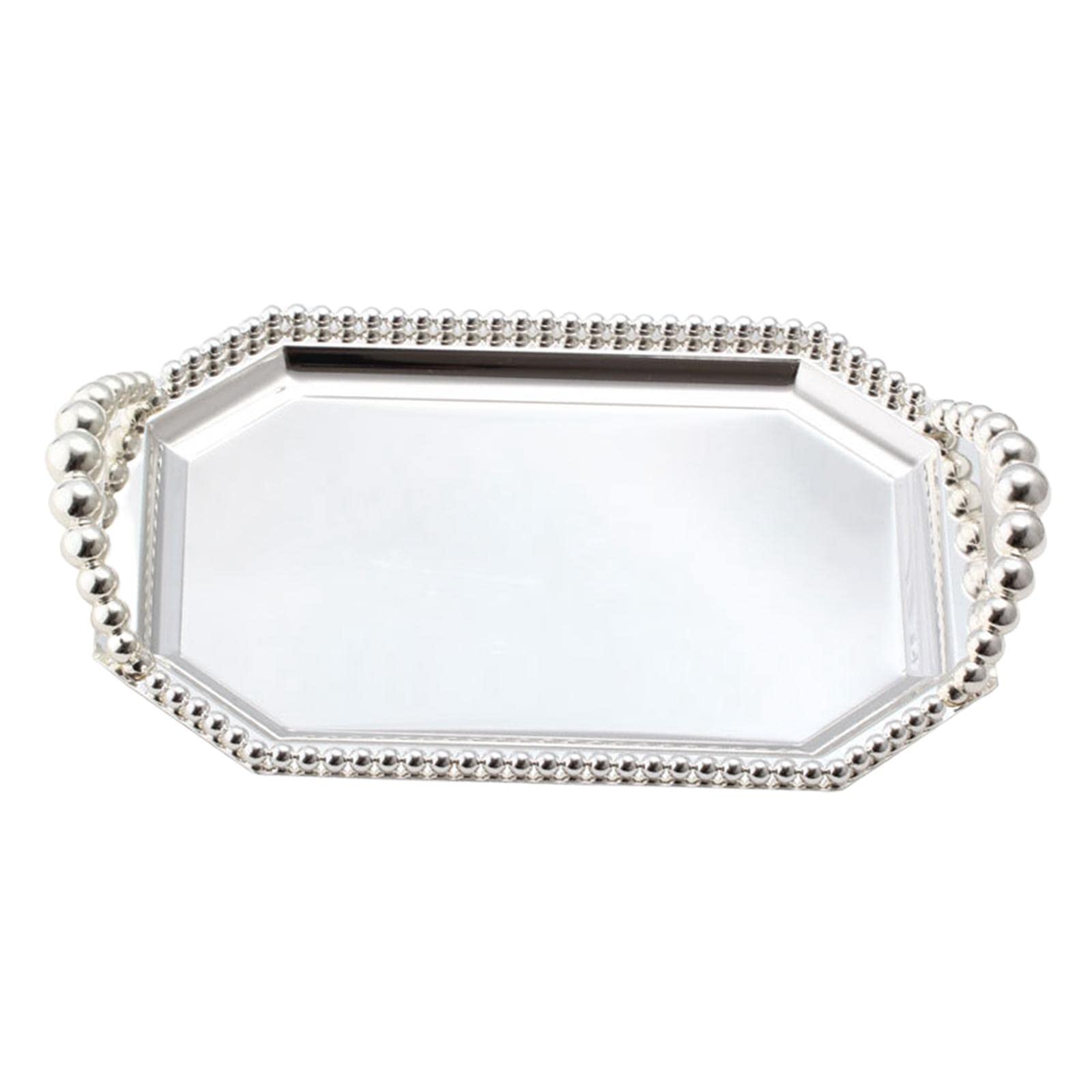 Fenteer Silver Metal Serving Tray - Multi-Purpose Display Tray for Makeup, Jewelry, Bread & Decor | Perfect for Bathroom, Bedroom & Party Decorations | Elegant Home & Event Display Solution