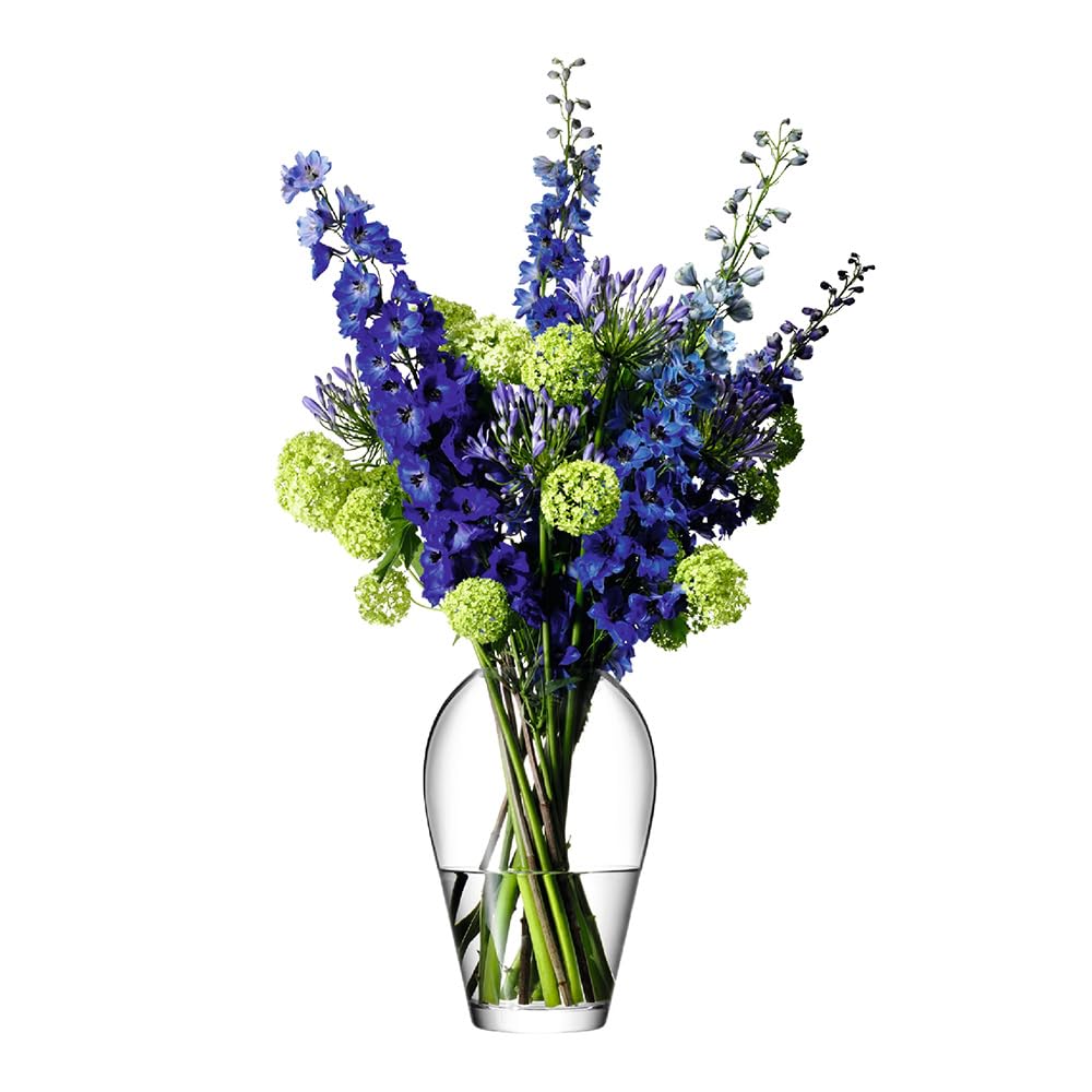 LSA International Clear Glass Flower Grand Bouquet Vase - 13.75 Inches Tall - Elegant Home Decor for Weddings, Centerpieces & Floral Arrangements