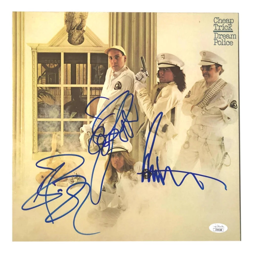 Authentic Hand-Signed Dream Police LP Album by Cheap Trick - Nielsen & Zander Peterson - JSA Certified COA - Perfect for Music Collectors & Rock Memorabilia Displays