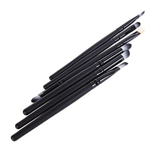 ISHOWTIENDA 6-Piece Professional Makeup Brush Set - Black Cosmetic Brushes for Lips, Eyeshadow & Face - High-Quality Makeup Tools for Beauty Enthusiasts | Perfect for Daily Makeup, Travel & Professional Use