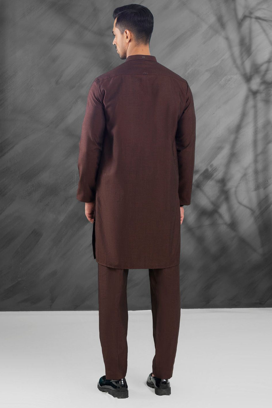 Premium Blended Dark Brown Kurta Trouser Set for Men - Traditional Indian Ethnic Wear for Weddings, Festivals & Special Occasions