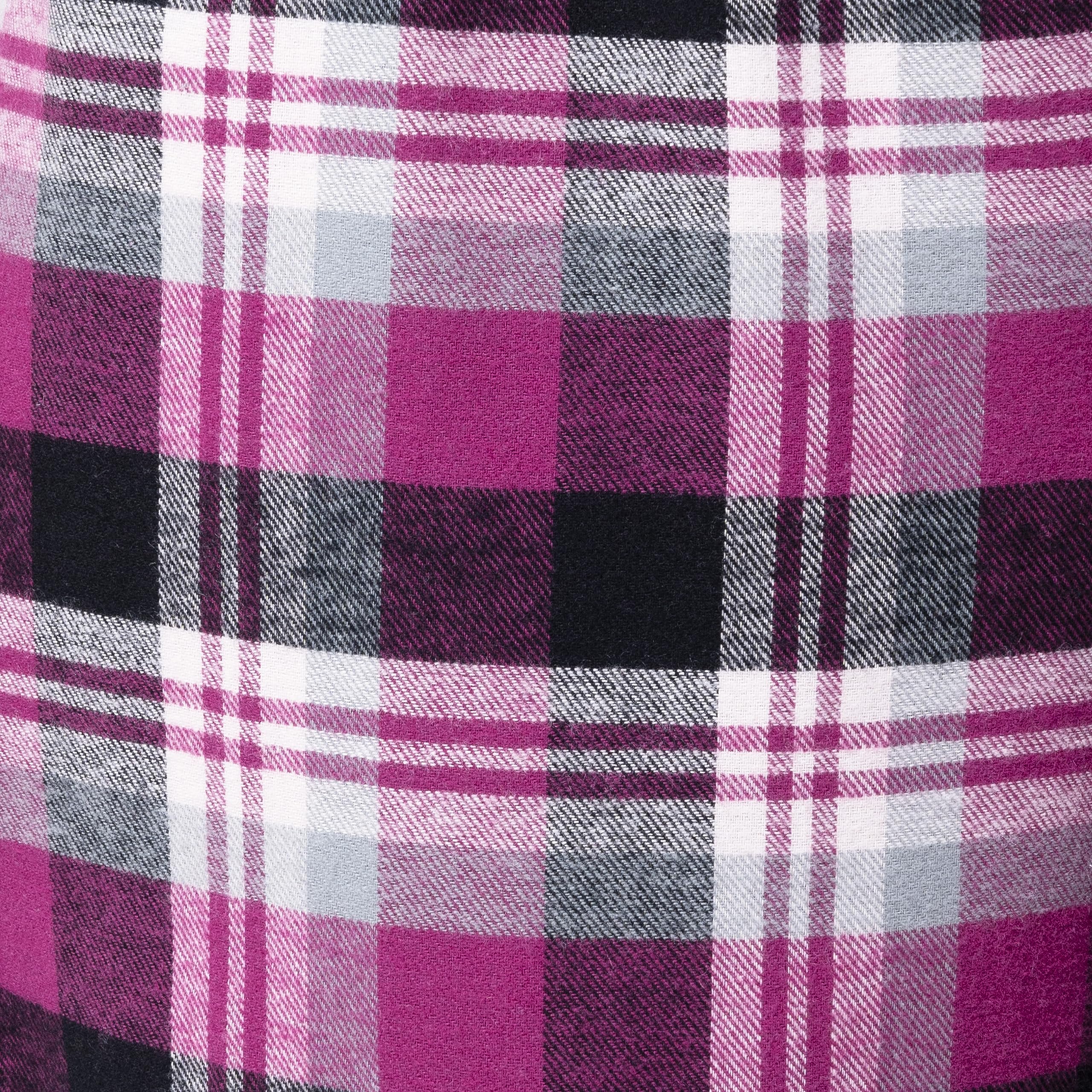 Fruit of the Loom Women's Waffle Knit V-Neck Top & Flannel Pajama Pants Sleepwear Set - Cozy Loungewear for Winter Nights and Relaxing at Home