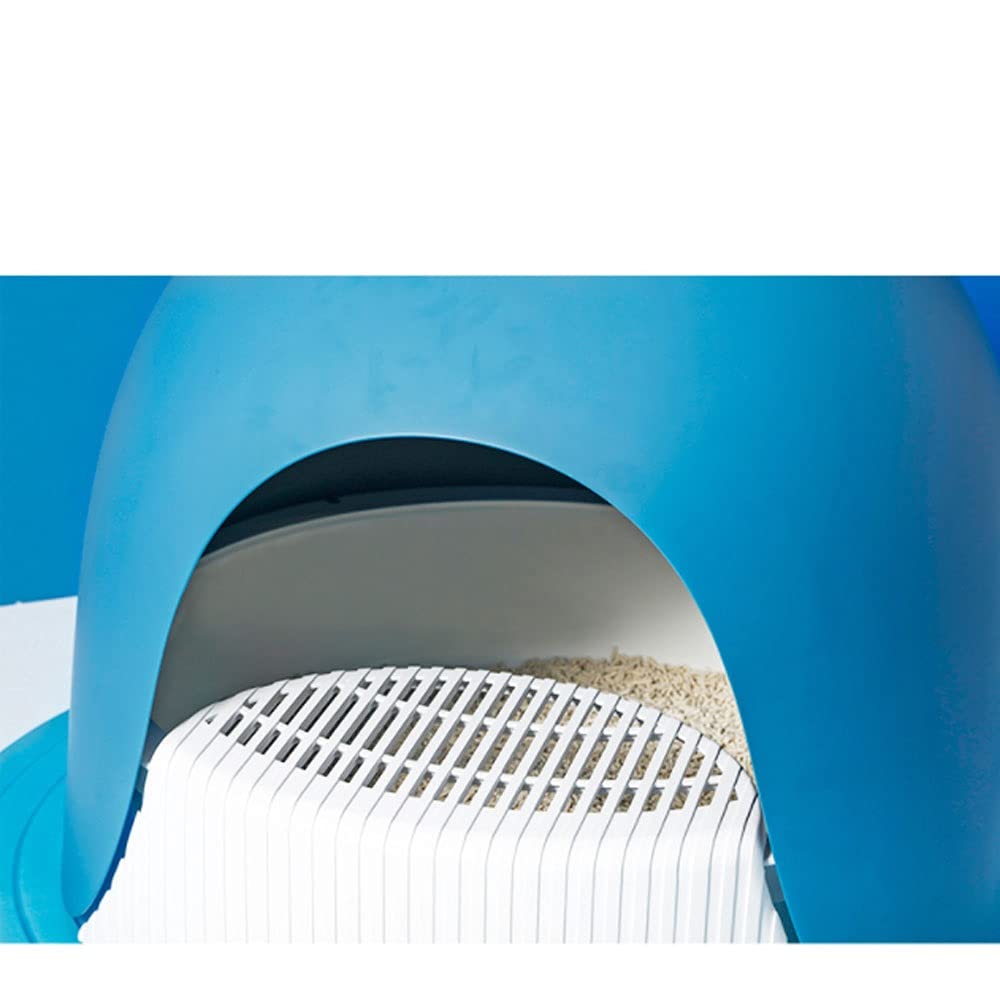 Whale-Shaped Cat Litter Box - Large Semi-Enclosed Design with Splash-Proof & Odor Control - Perfect for Small Spaces & Multi-Cat Homes - Essential Kitty Supplies for Indoor Cats