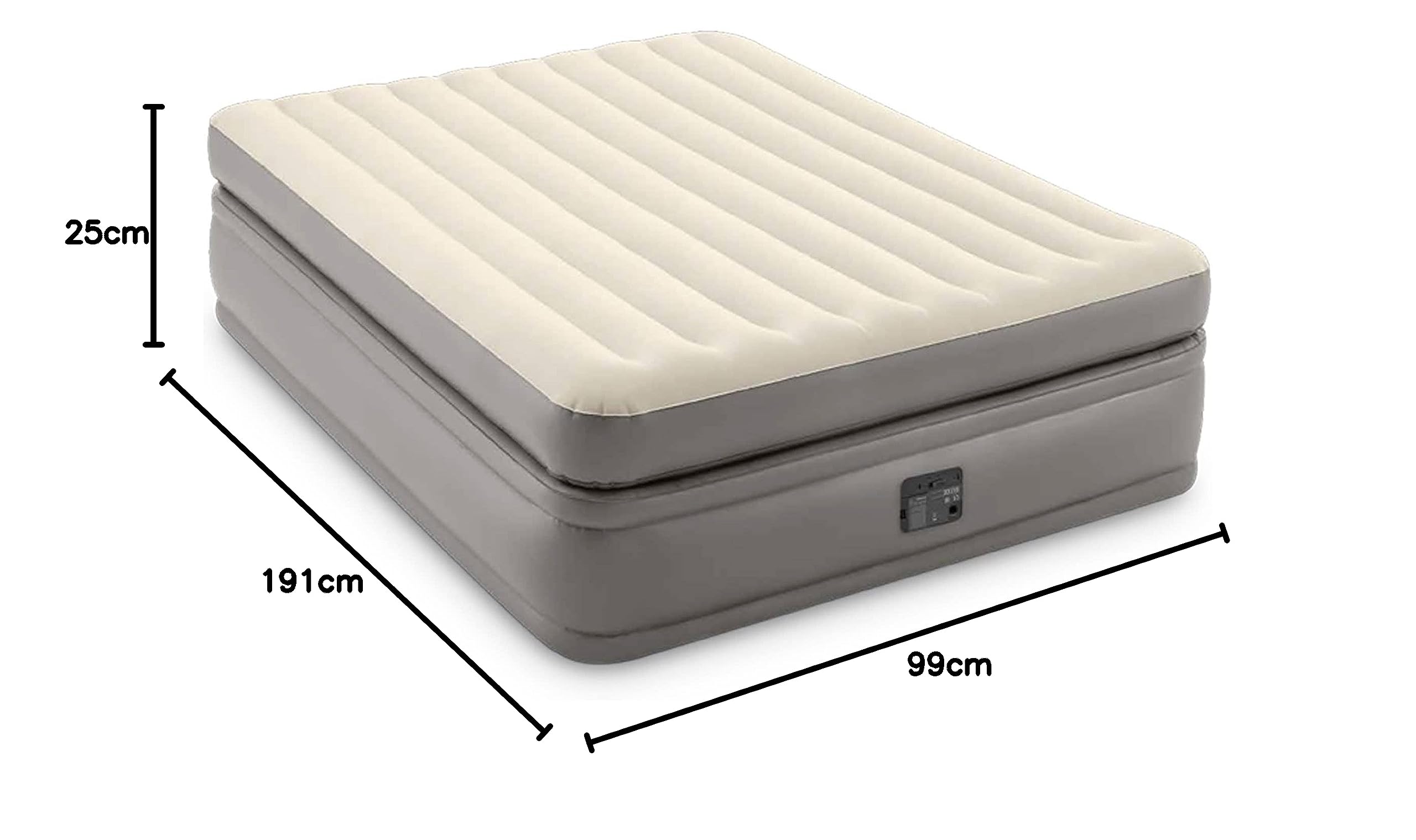 **Intex 64162 Single Airbed Mattress with Dura Beam Prime & Fiber Tech Technology, Built-in Electric Pump, 99 x 191 x 51 cm – Perfect for Camping, Guest Beds & Home Comfort**