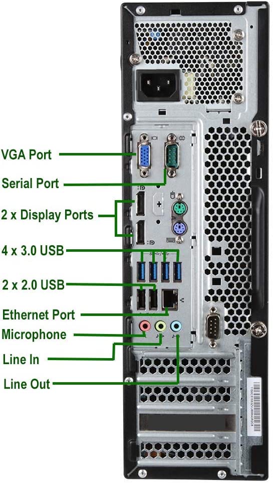 Renewed Lenovo SFF Desktop PC - Intel Core i7 3.4GHz, 16GB RAM, 128GB SSD + 2TB HDD, WiFi, Bluetooth, Win 10 Pro with 24