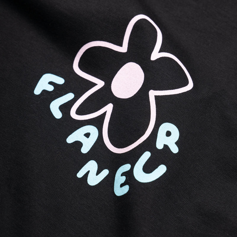 Flaneur Blossom Tee - Soft Cotton Women's T-Shirt in Black | Casual Everyday Wear & Street Style Outfits