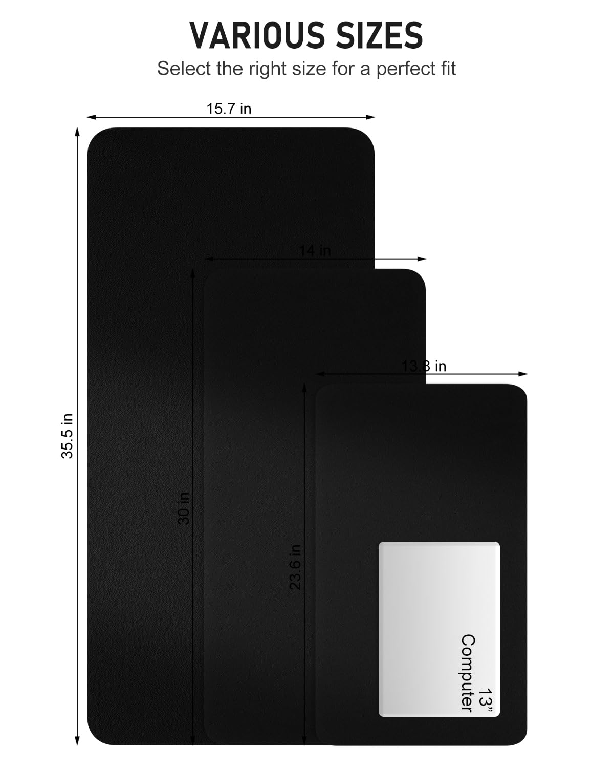 Premium PU Leather Desk Pad - 23.6