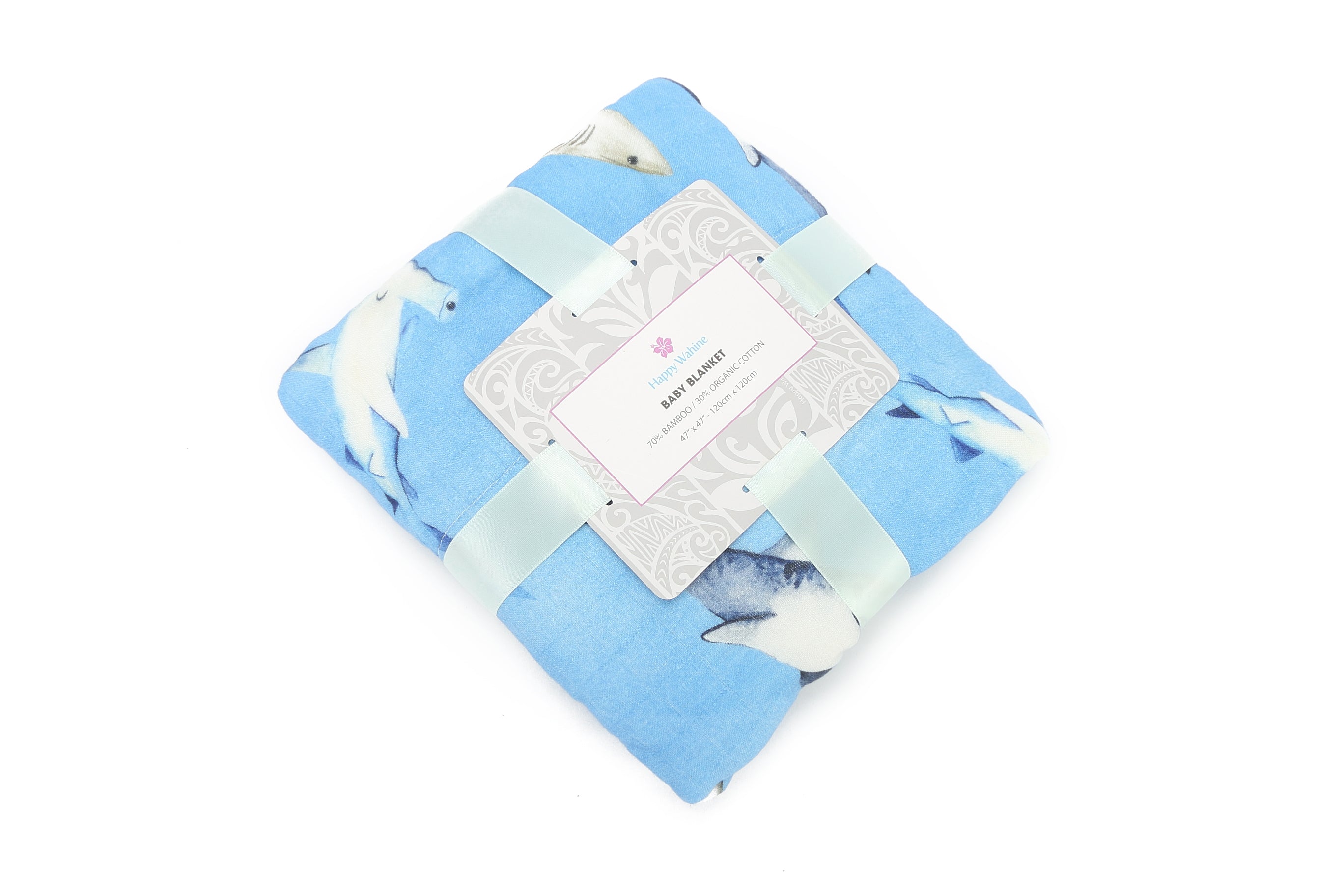 Soft Baby Blanket with Happy Sharks Design - Blue Cozy Fleece for Newborns & Toddlers - Perfect for Nursery, Stroller, and Swaddling