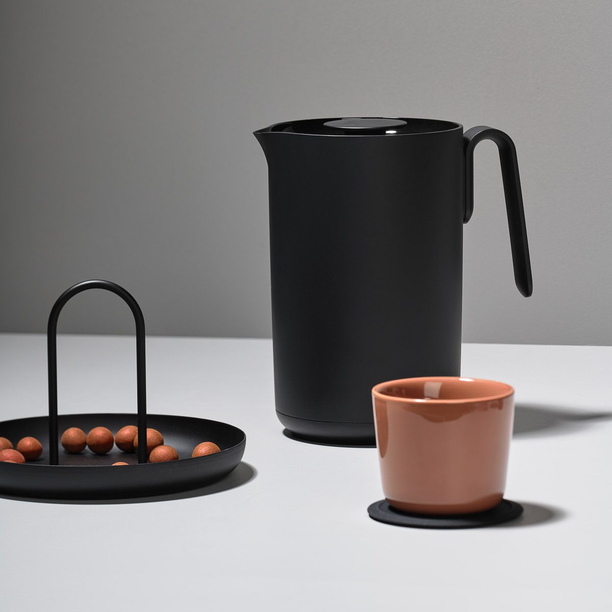ZONE DENMARK Black Singles Tray - Stylish Serving Tray for Coffee, Tea, and Snacks - Perfect for Home, Office, and Entertaining