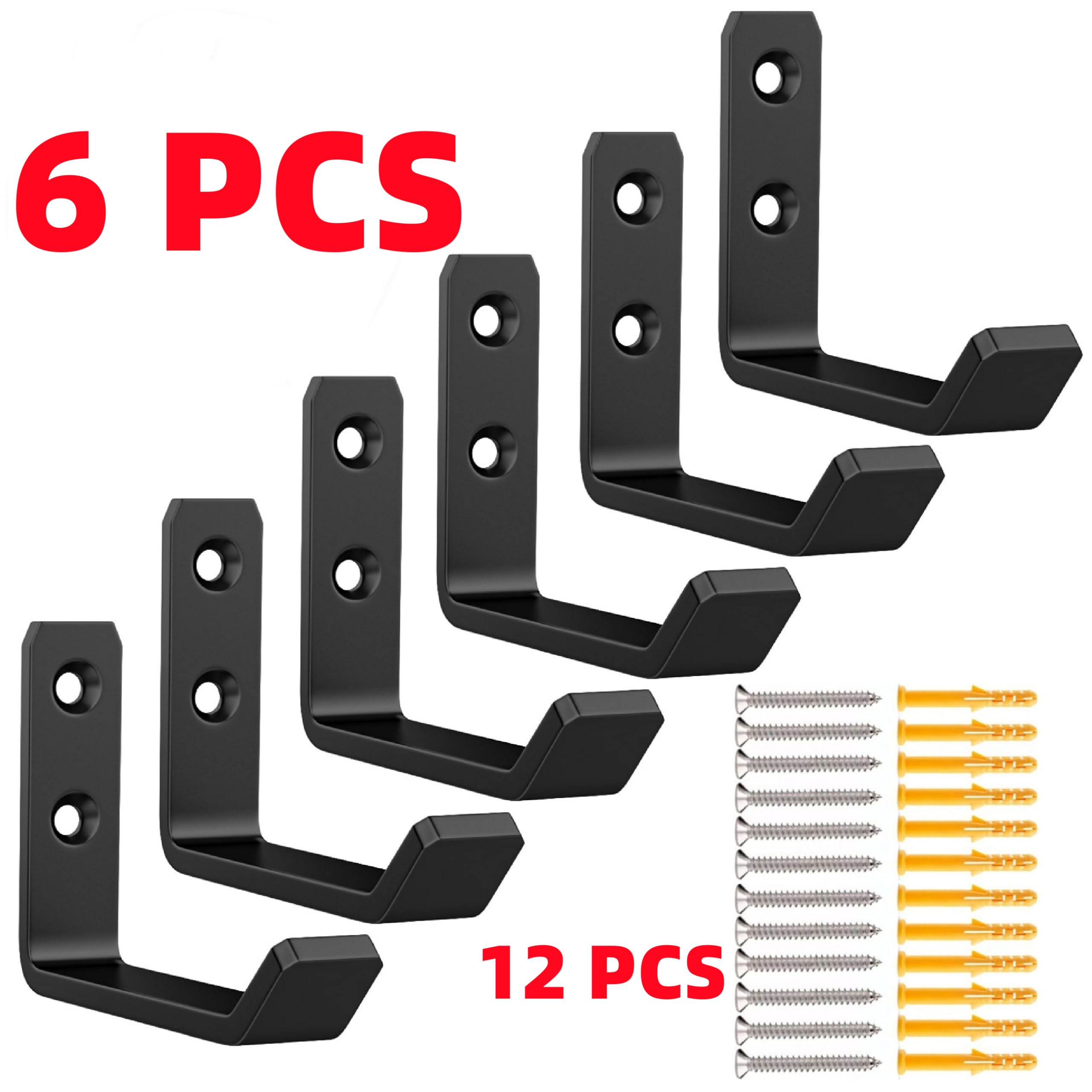 6 Pack Heavy Duty Wall Mount Jack Stand Organizer - Universal Garage Hooks for Hanging 2/3/4/5/6 Ton Car Jack Stands - Space Saving Storage Solution for Workshop & Auto Repair Shops