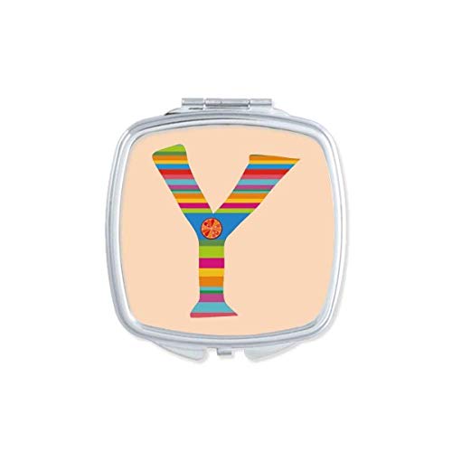 DIYthinker Y Alphabet Orange Fruit Cute Pattern Mirror - Portable Compact Pocket Makeup Mirror with Double Sided Glass for Travel, Purse & Handbag (Perfect Gift for Women & Girls)