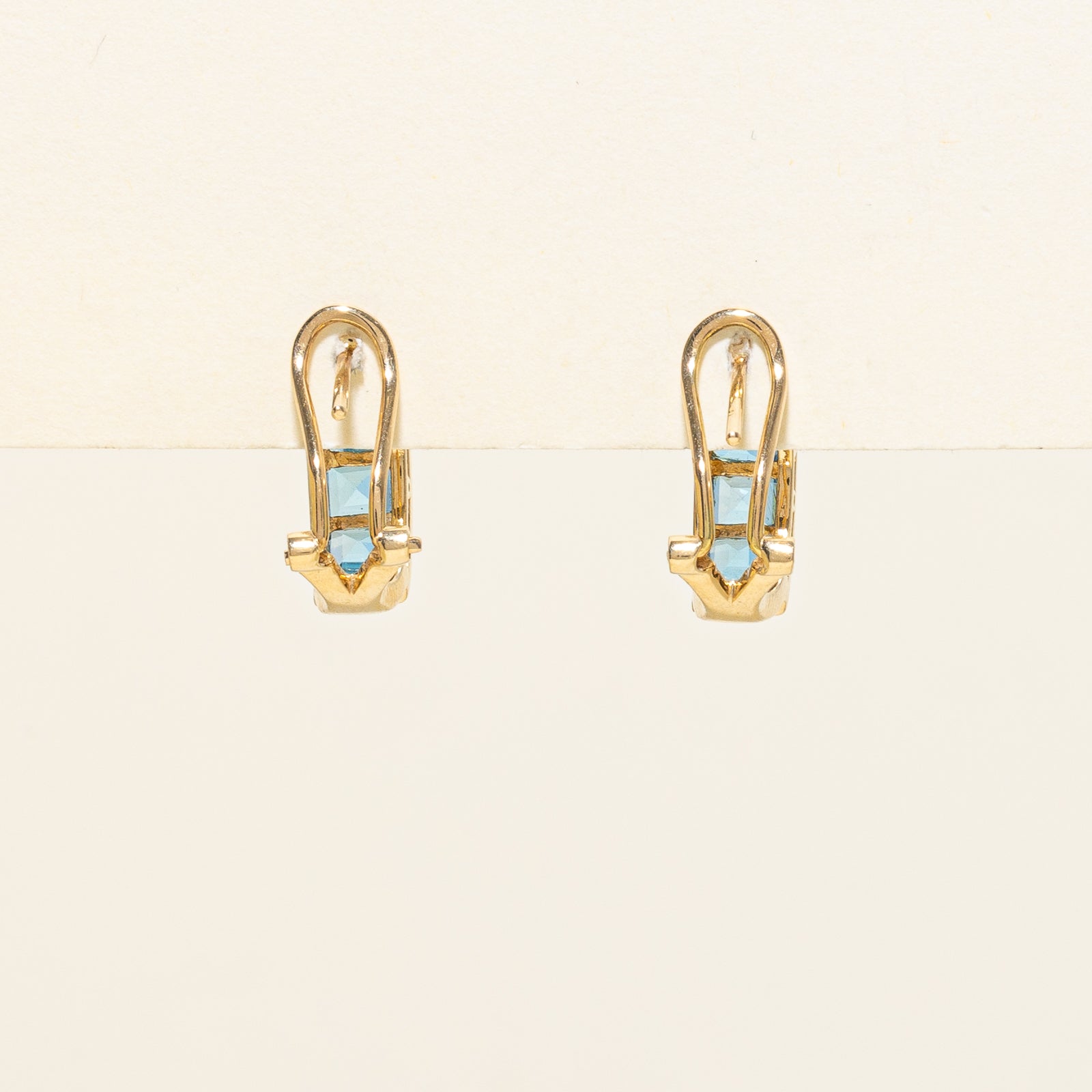 Channel Set Blue Topaz Huggie Earrings | 4.00ctw Sterling Silver | Dainty Everyday Hoop Earrings for Women | Perfect for Gifts, Parties & Date Nights