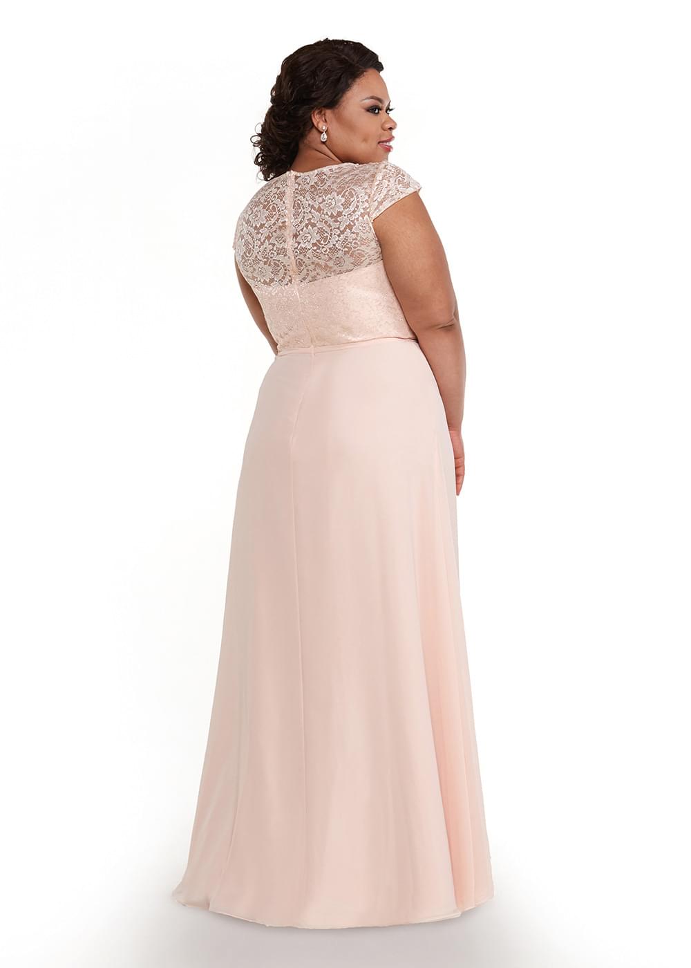 Elegant 80163 Lace Bodice A-Line Chiffon Bridesmaid Dress - Perfect for Weddings, Formal Events & Special Occasions
