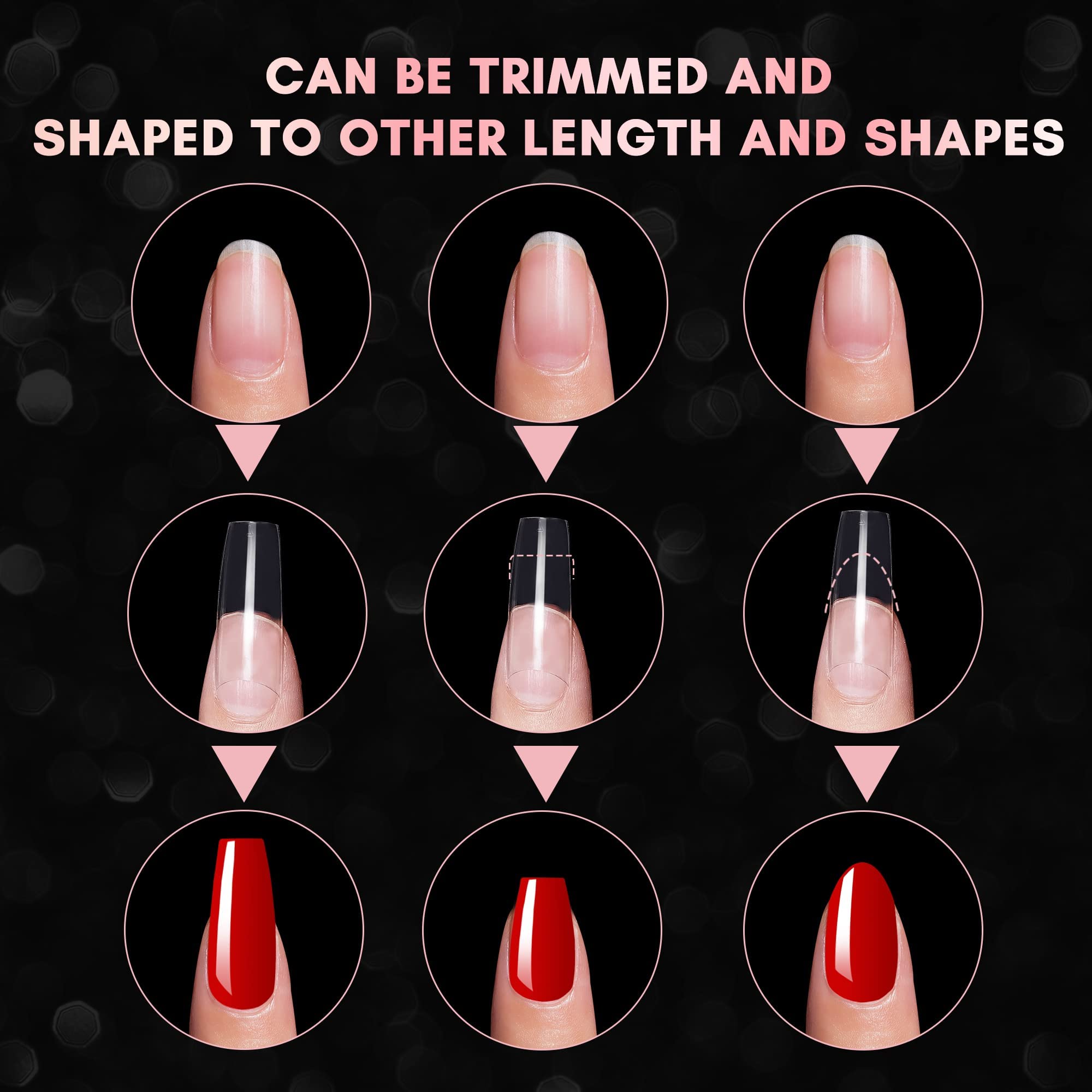 Makartt 500pcs French Nail Tips for Gel & Acrylic Extensions - Half Cover False Nails in 10 Sizes | Press On Nails for Salon & Home Manicure | Perfect for Weddings, Parties & Everyday Wear