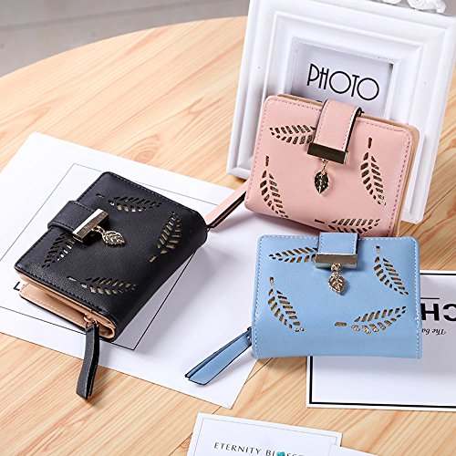 EHIOG Women's Leather Wallet - Bifold Zipper Coin Purse for Cards & Cash | Perfect Gift for Valentine's Day & Weddings