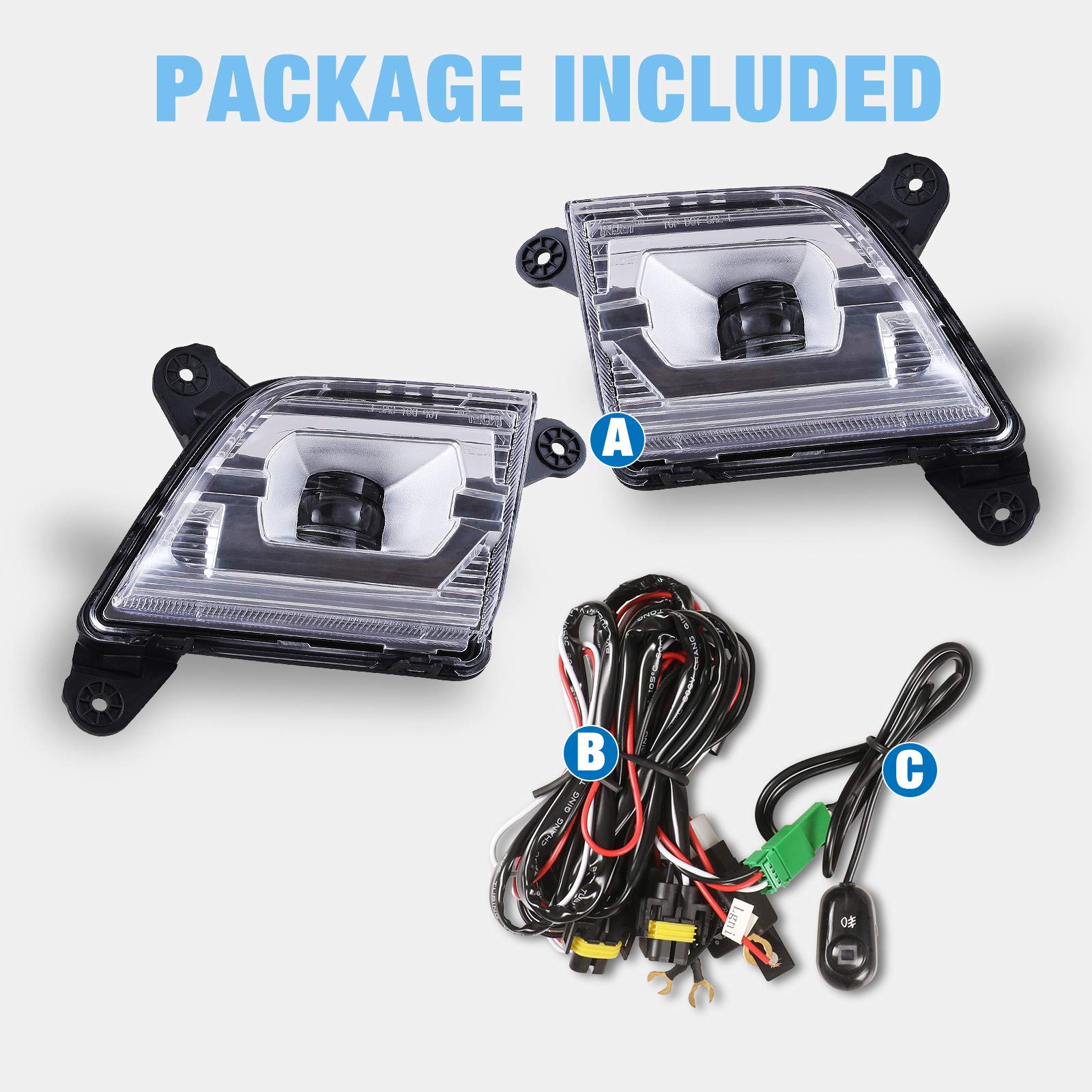 AUTOWIKI LED Fog Lights for 2019-2020 Chevy Silverado 1500, 2020 Silverado 2500HD & 3500HD (Excludes 2019 Legacy & Light Duty Models) - 2PC Set - Enhance Visibility in Fog, Rain & Night Driving
